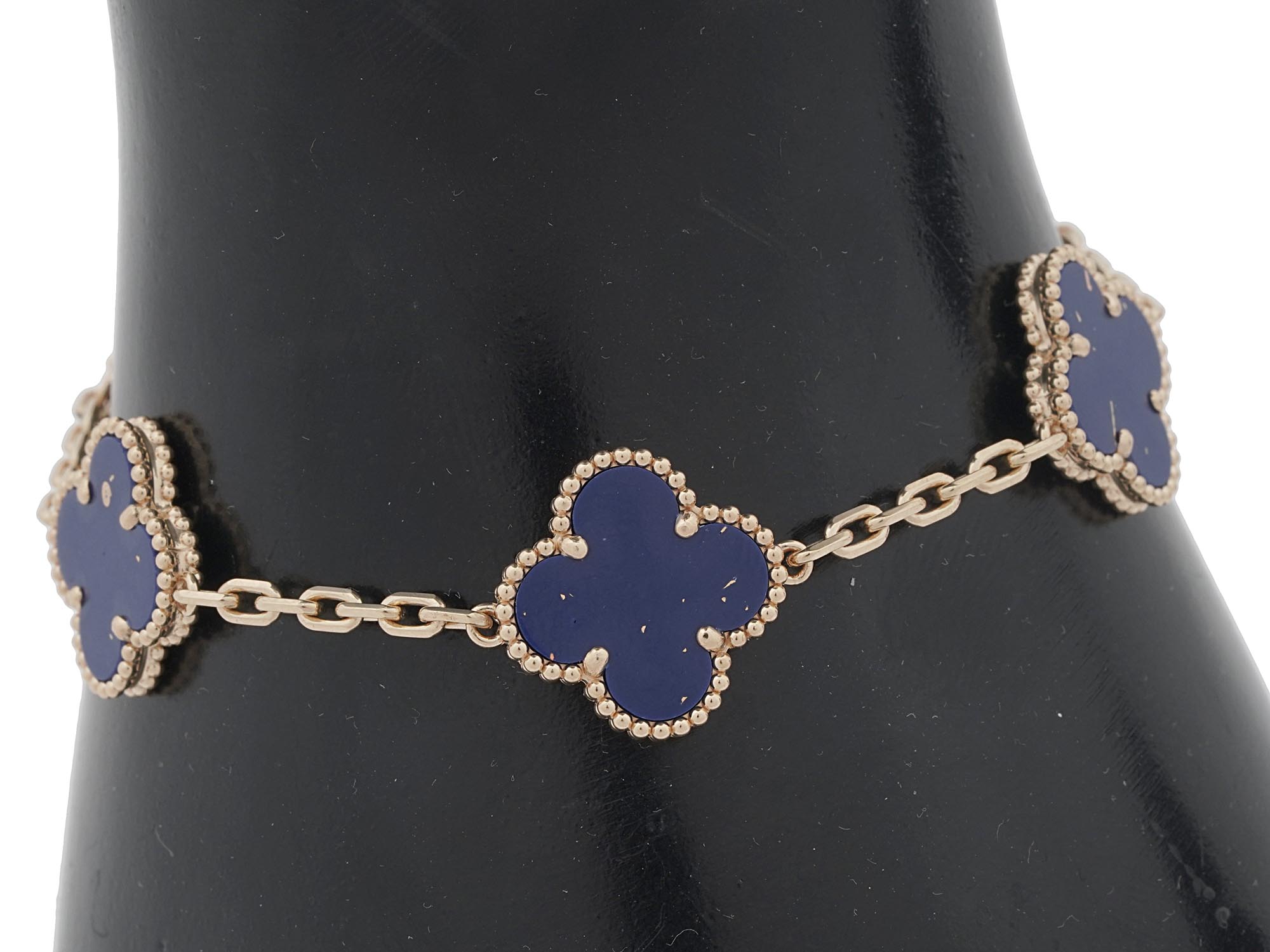 VAN CLEEF ALHAMBRA 18K GOLD AND ENAMEL BRACELET PIC-1