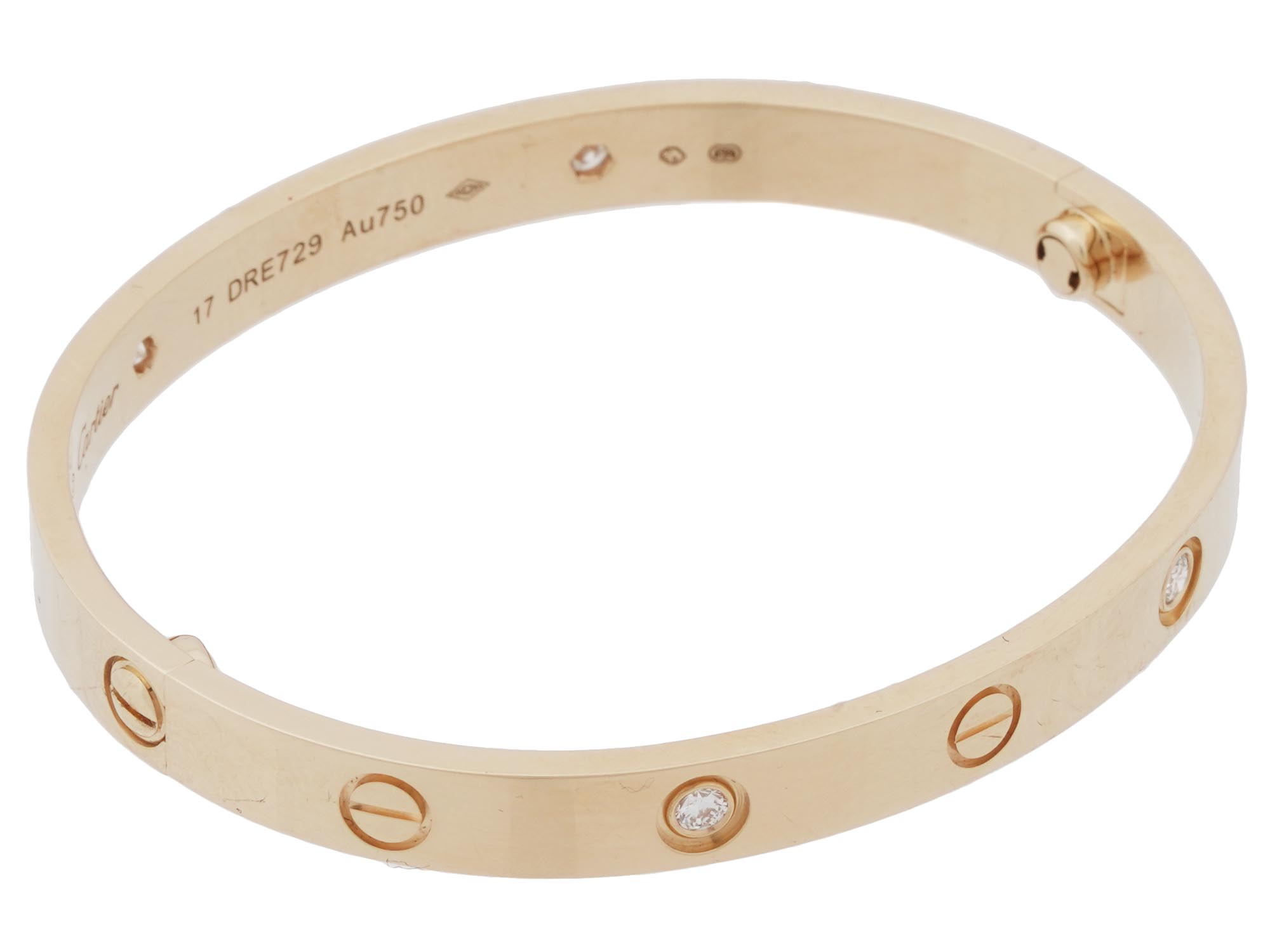 18K YELLOW GOLD AND DIAMOND CARTIER LOVE BRACELET PIC-2