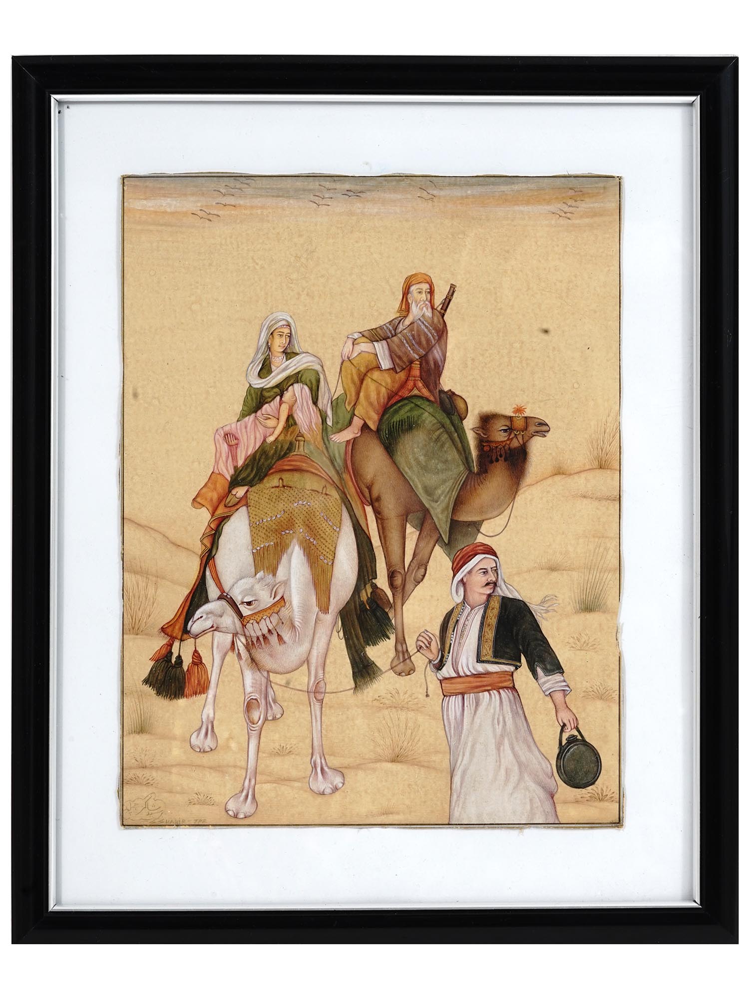 FRAMED INDIAN MINIATURE PAINTING BY S. SHAKIR ALI PIC-0