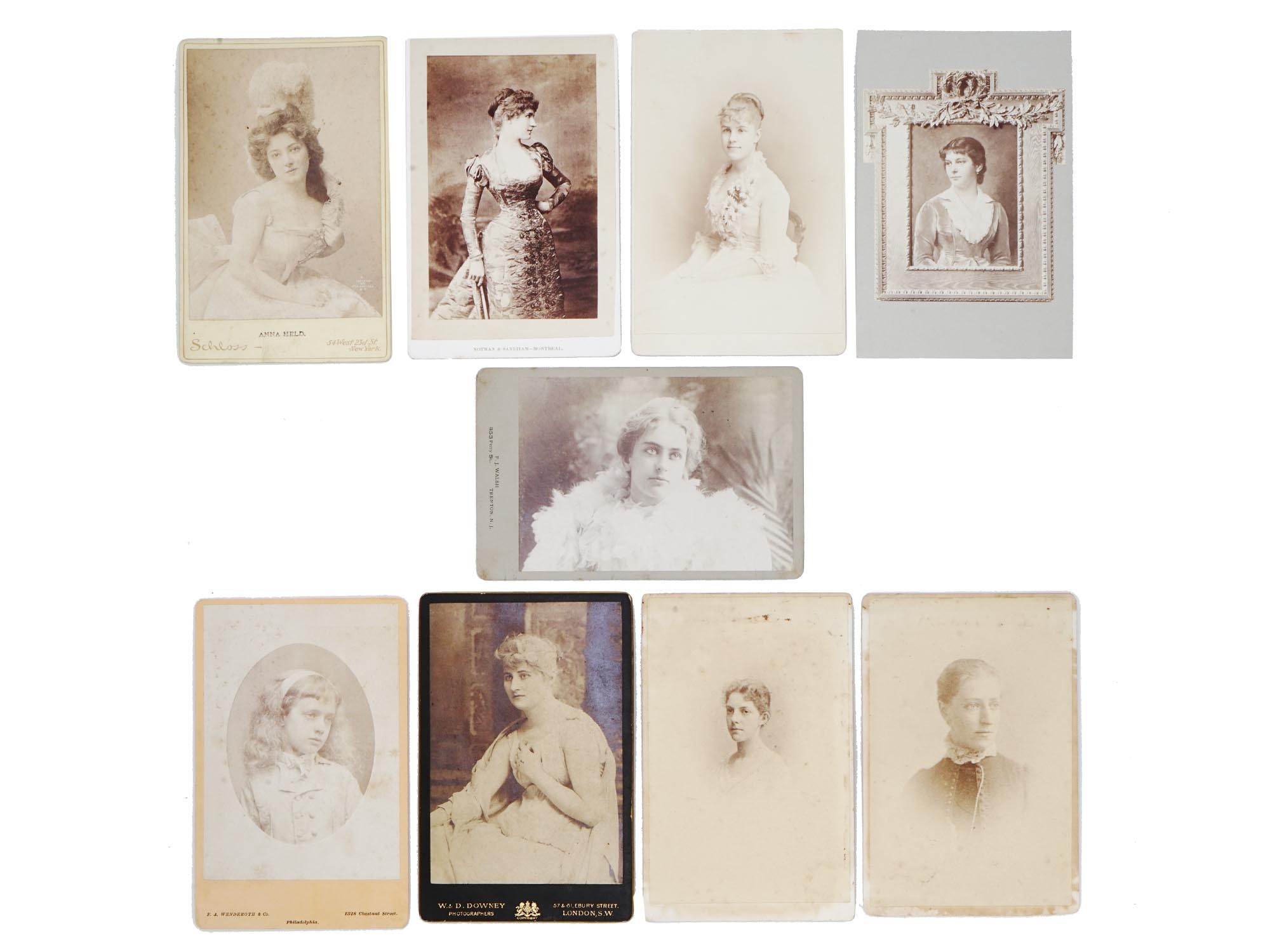 ANTIQUE LATE 19TH C CABINET PHOTOGRAPHS OF WOMEN PIC-0