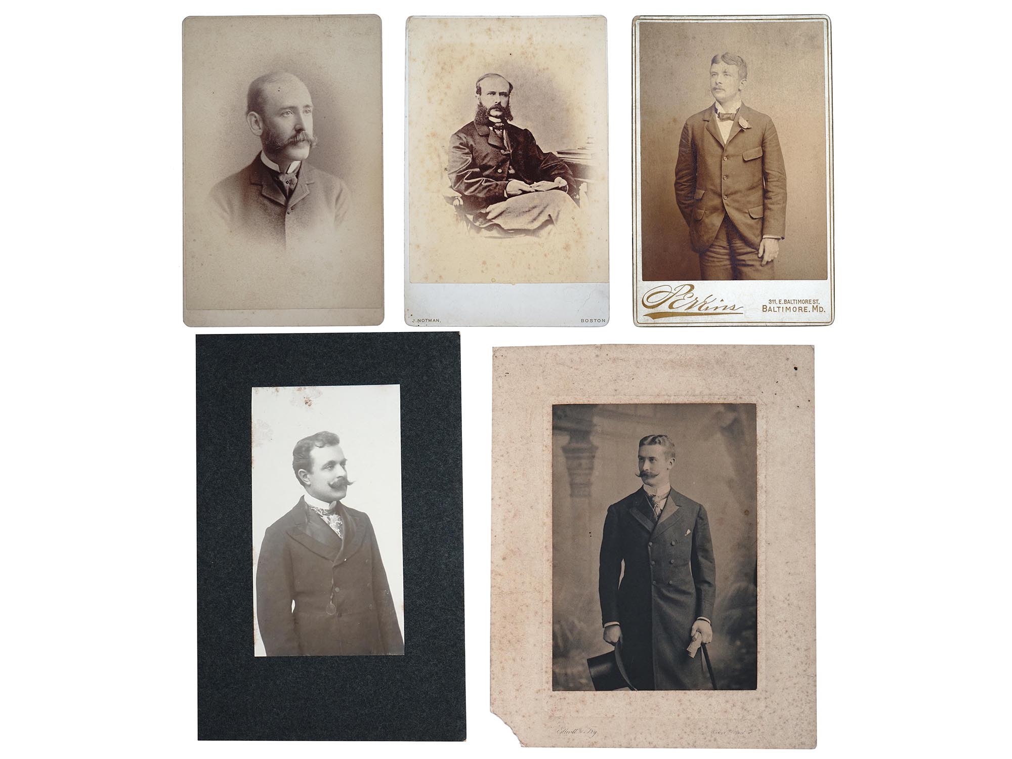 ANTIQUE 19TH C CABINET PHOTOGRAPHS MALE PORTRAITS PIC-0