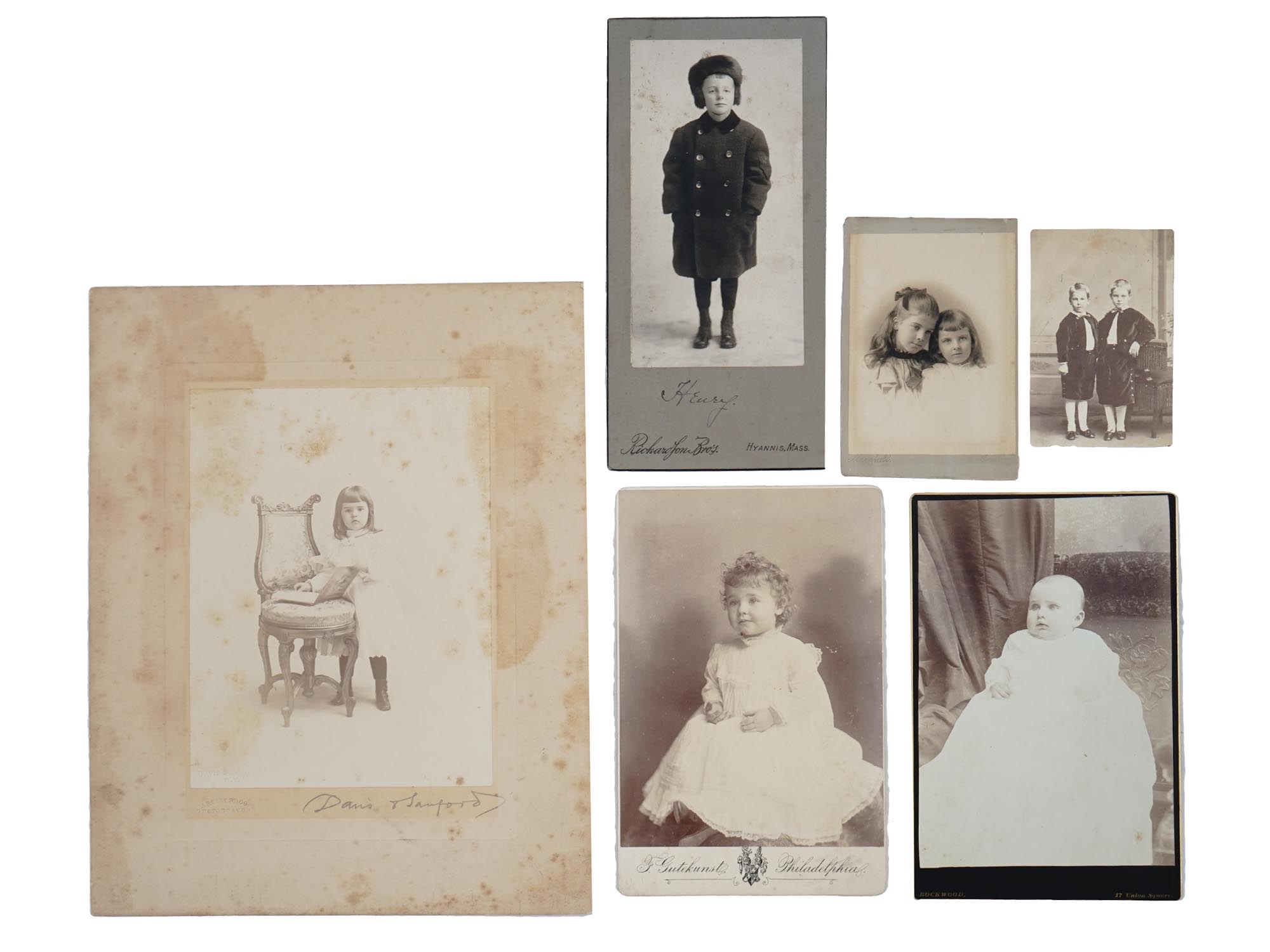 ANTIQUE 19TH C CABINET PHOTOGRAPHS OF CHILDREN PIC-0
