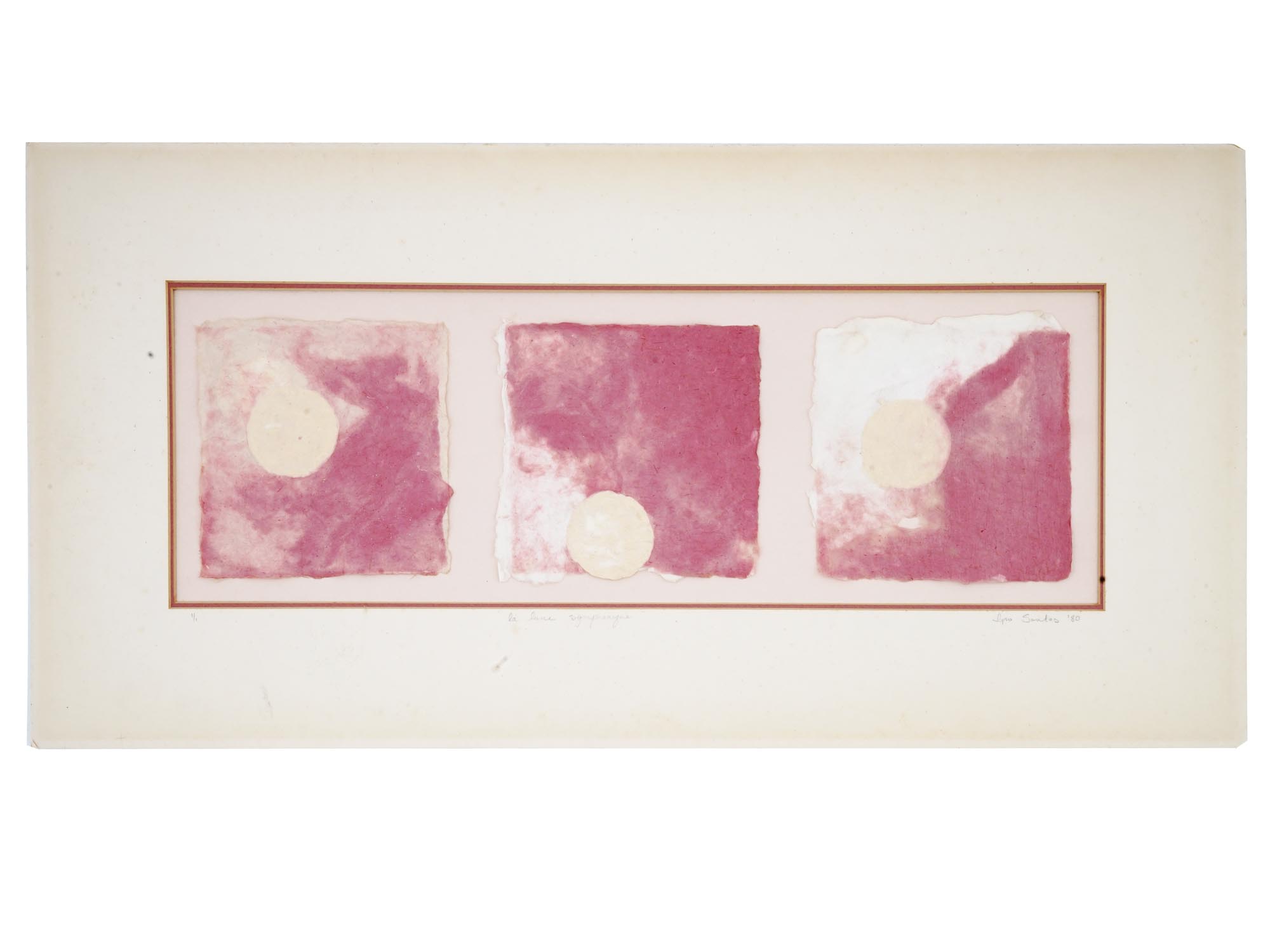 MOON TRIPTYCH MIXED MEDIA PAINTING BY IPO SANTOS PIC-0