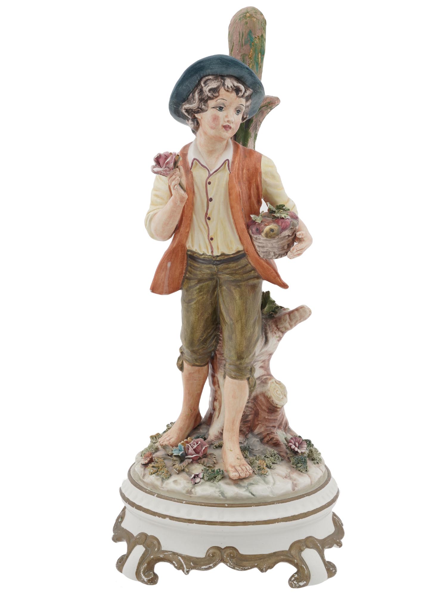 ITALIAN CAPODIMONTE HAND PAINTED PORCELAIN FIGURE PIC-0