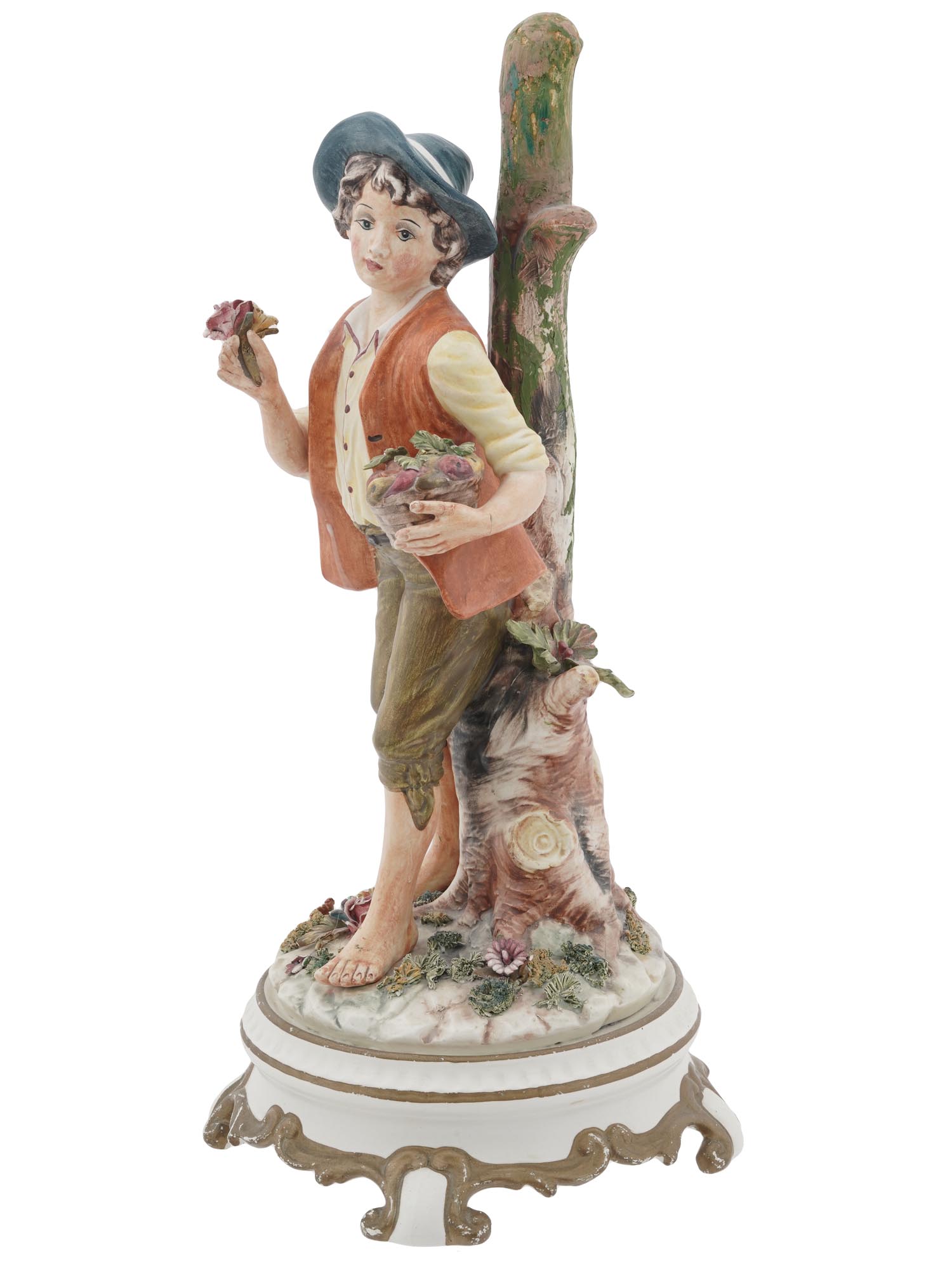 ITALIAN CAPODIMONTE HAND PAINTED PORCELAIN FIGURE PIC-1