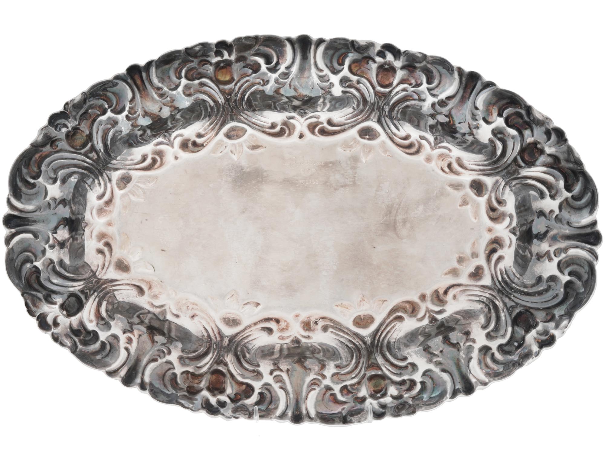 VINTAGE AMERICAN GORHAM REPOUSSE SILVER PLATE TRAY PIC-3