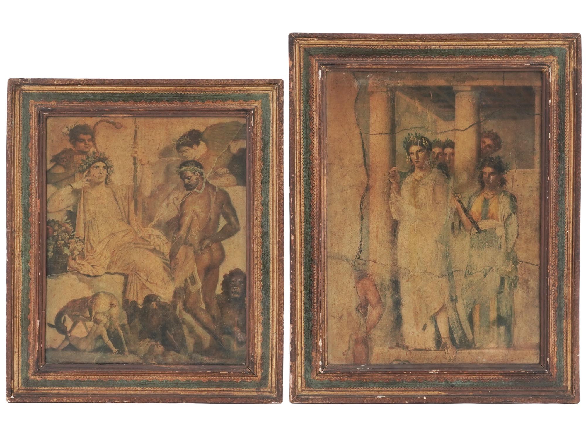 MIDCENT ITALIAN PRINTS OF POMPEIAN FRESCOS FRAMED PIC-0