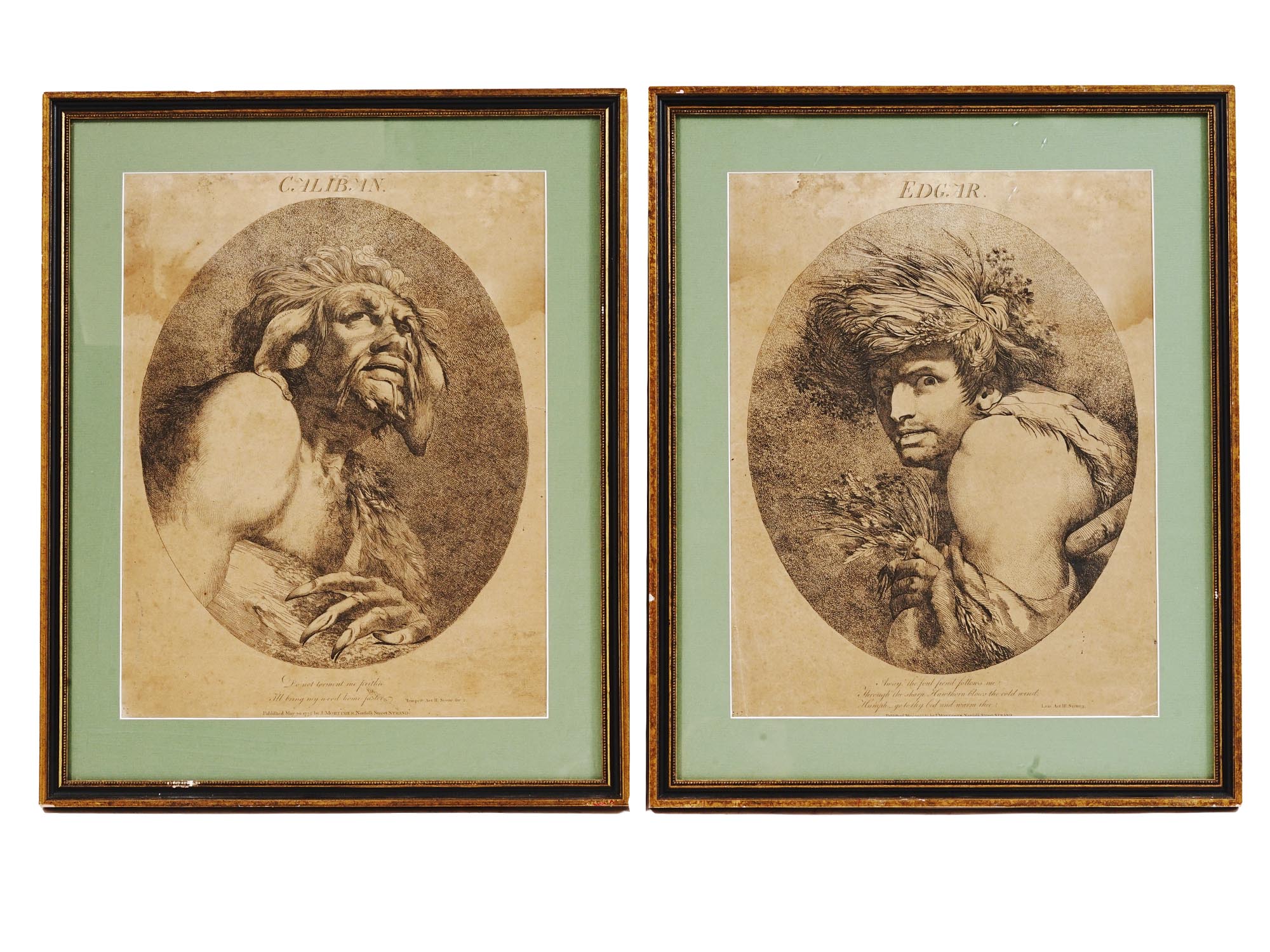 ANTIQUE THEATRICAL ETCHINGS BY JOHN H. MORTIMER