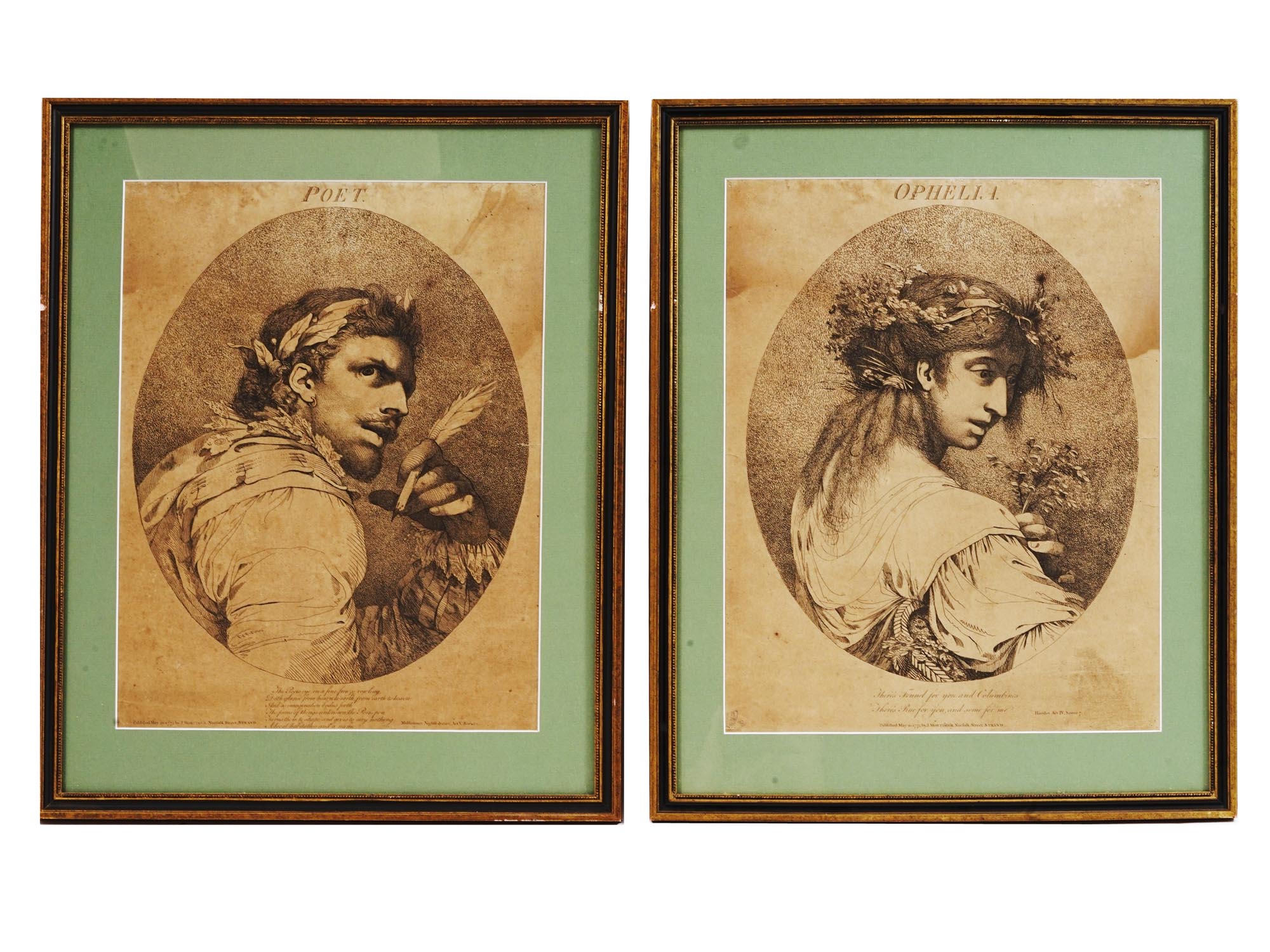 ANTIQUE THEATRICAL ETCHINGS BY JOHN H. MORTIMER PIC-0