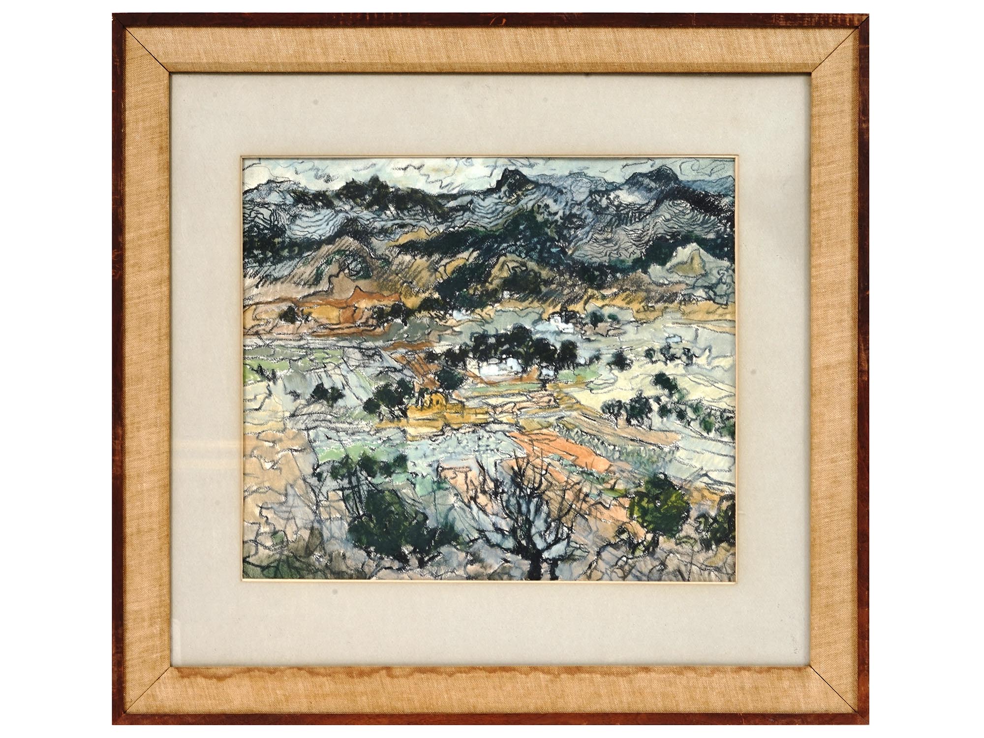 LANDSCAPE MIXED MEDIA PAINTING BY STANLEY TASKER PIC-0