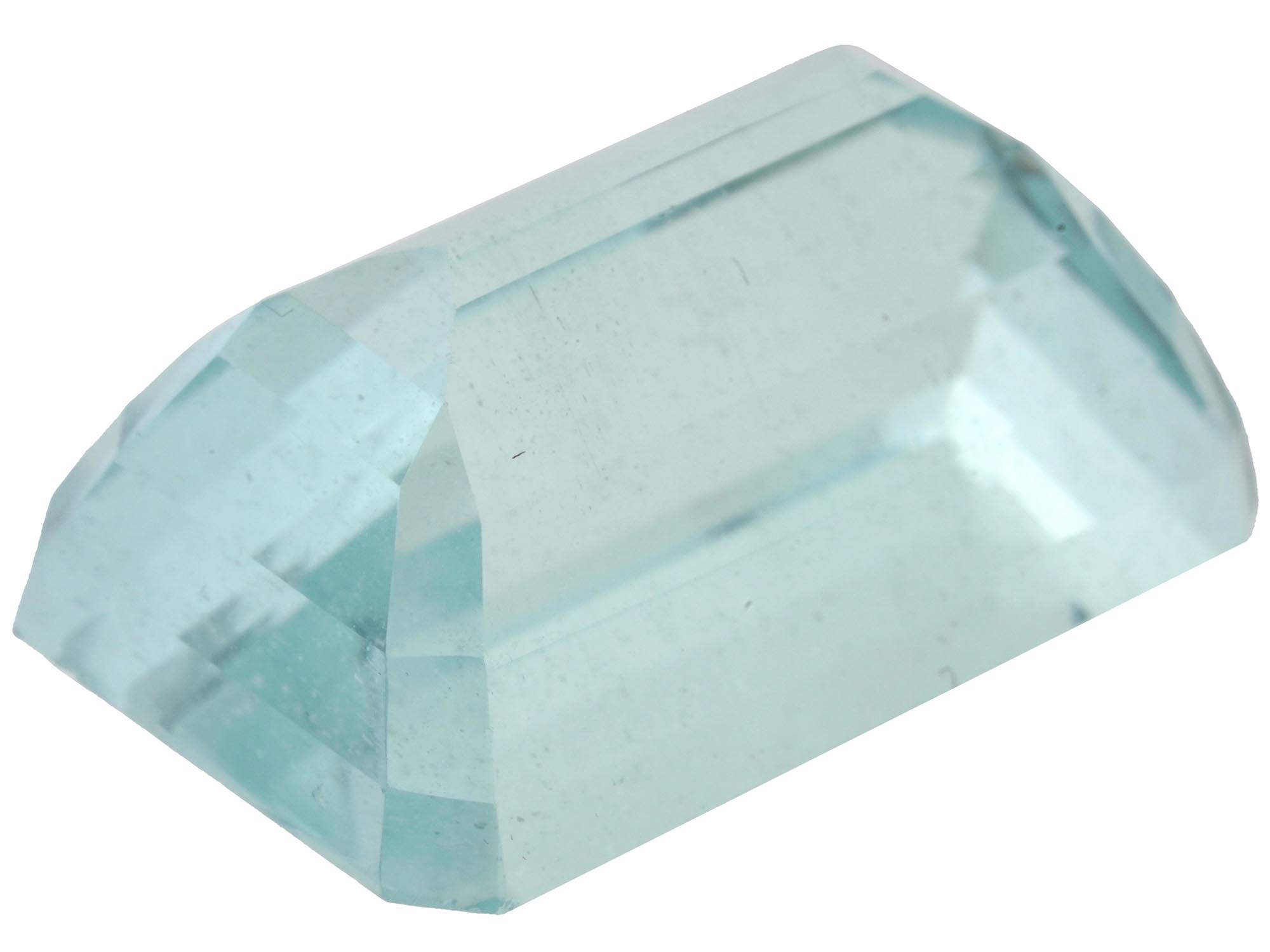 30 CARAT EMERALD CUT AQUAMARINE GEMSTONE PIC-1