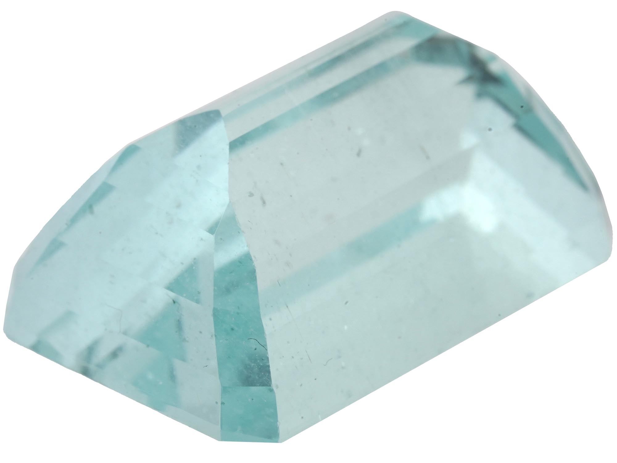 30 CARAT EMERALD CUT AQUAMARINE GEMSTONE PIC-2