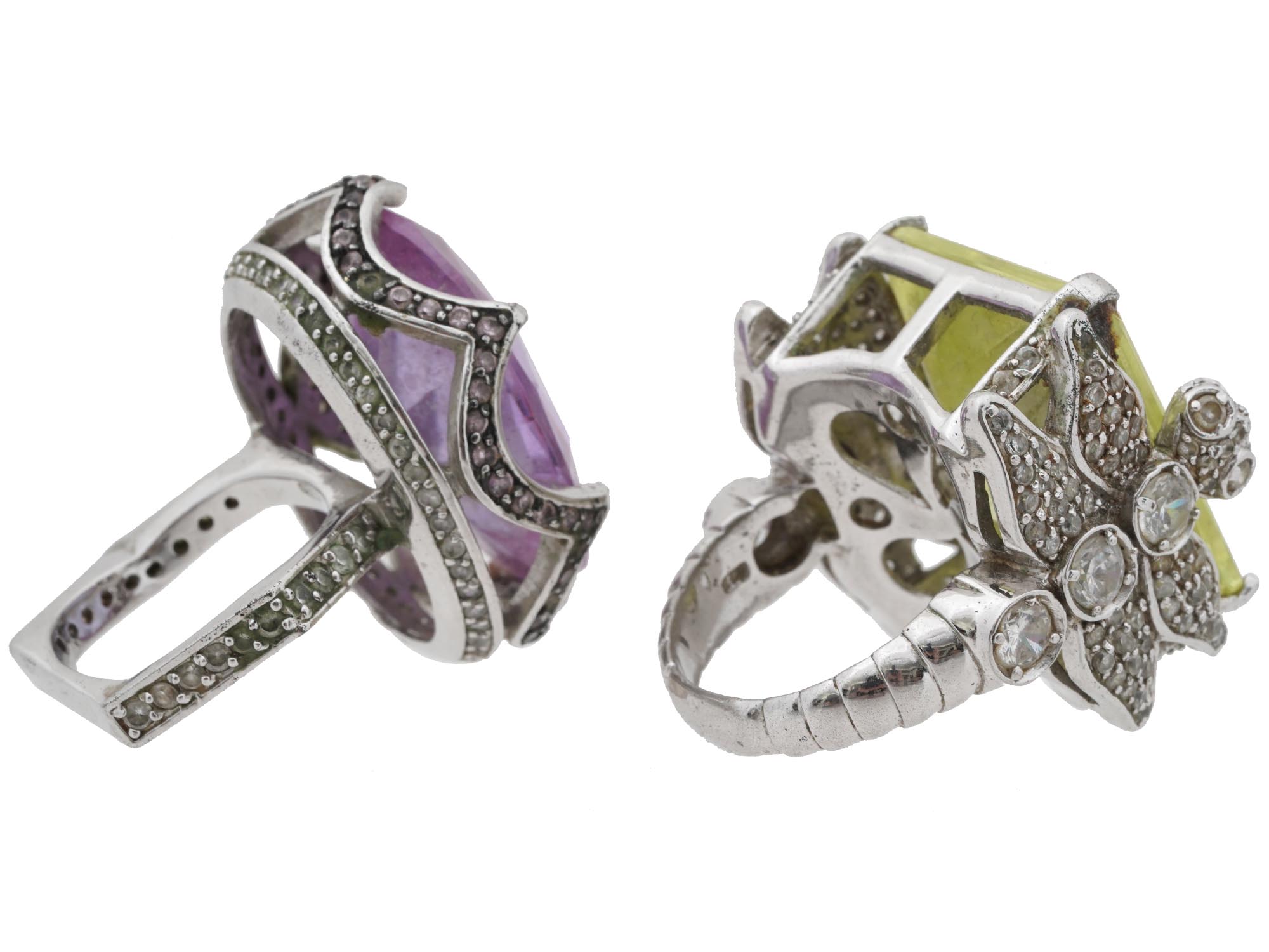 STERLING SILVER RINGS WITH AMETHYST AND CITRINE PIC-5