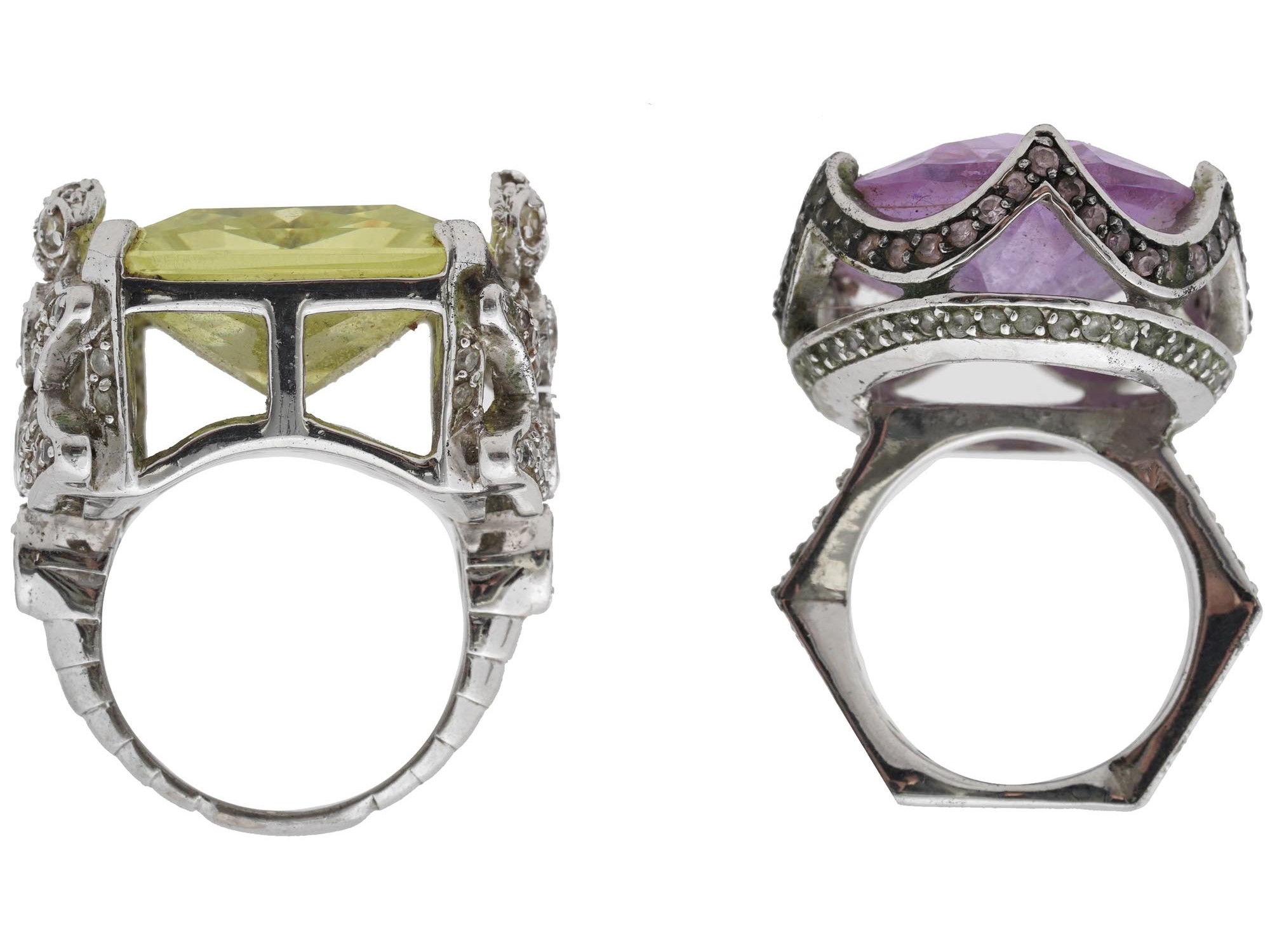 STERLING SILVER RINGS WITH AMETHYST AND CITRINE PIC-3