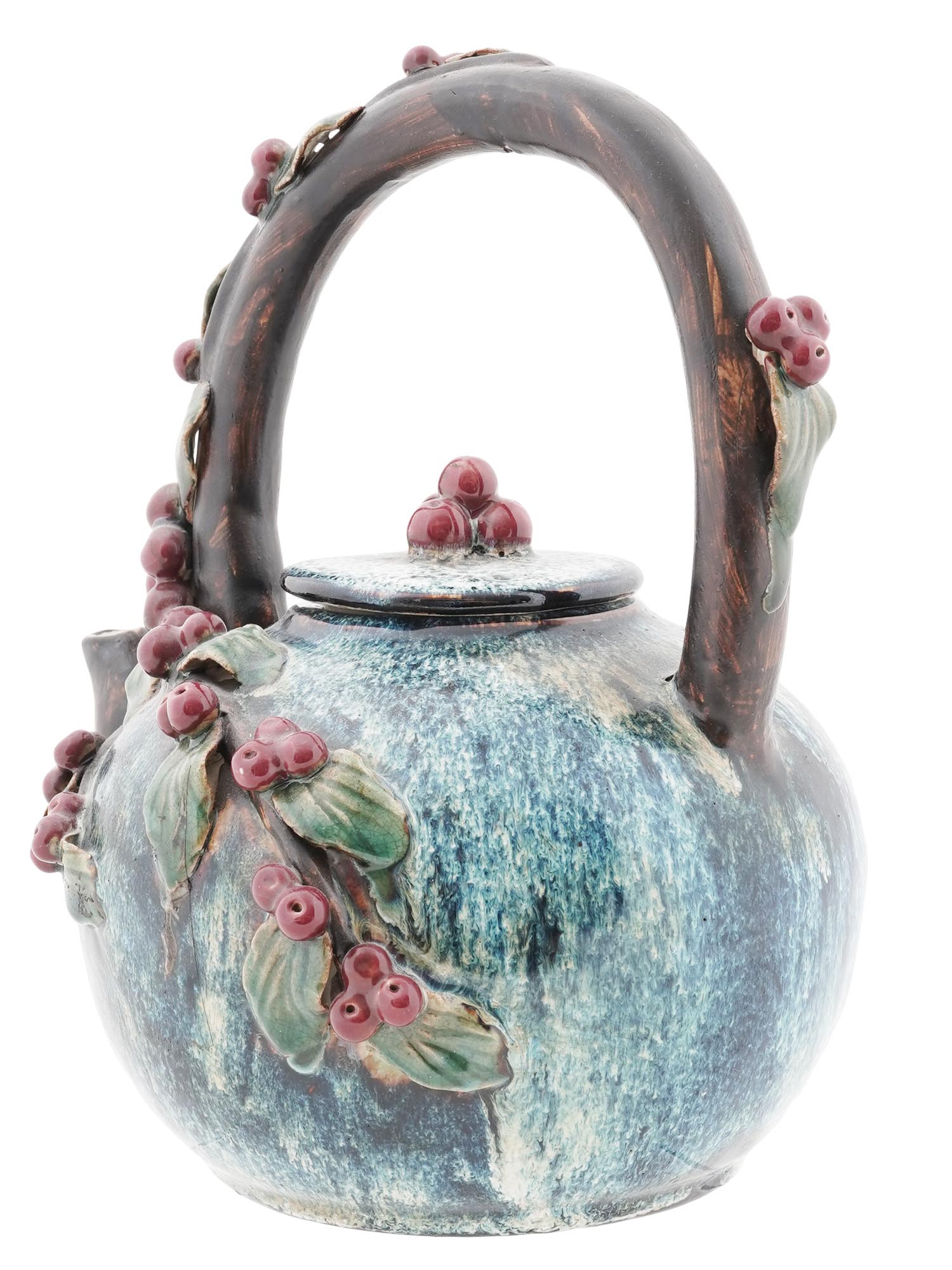 VINTAGE AMERICAN DECORATIVE CERAMIC CHERRY TEAPOT PIC-4