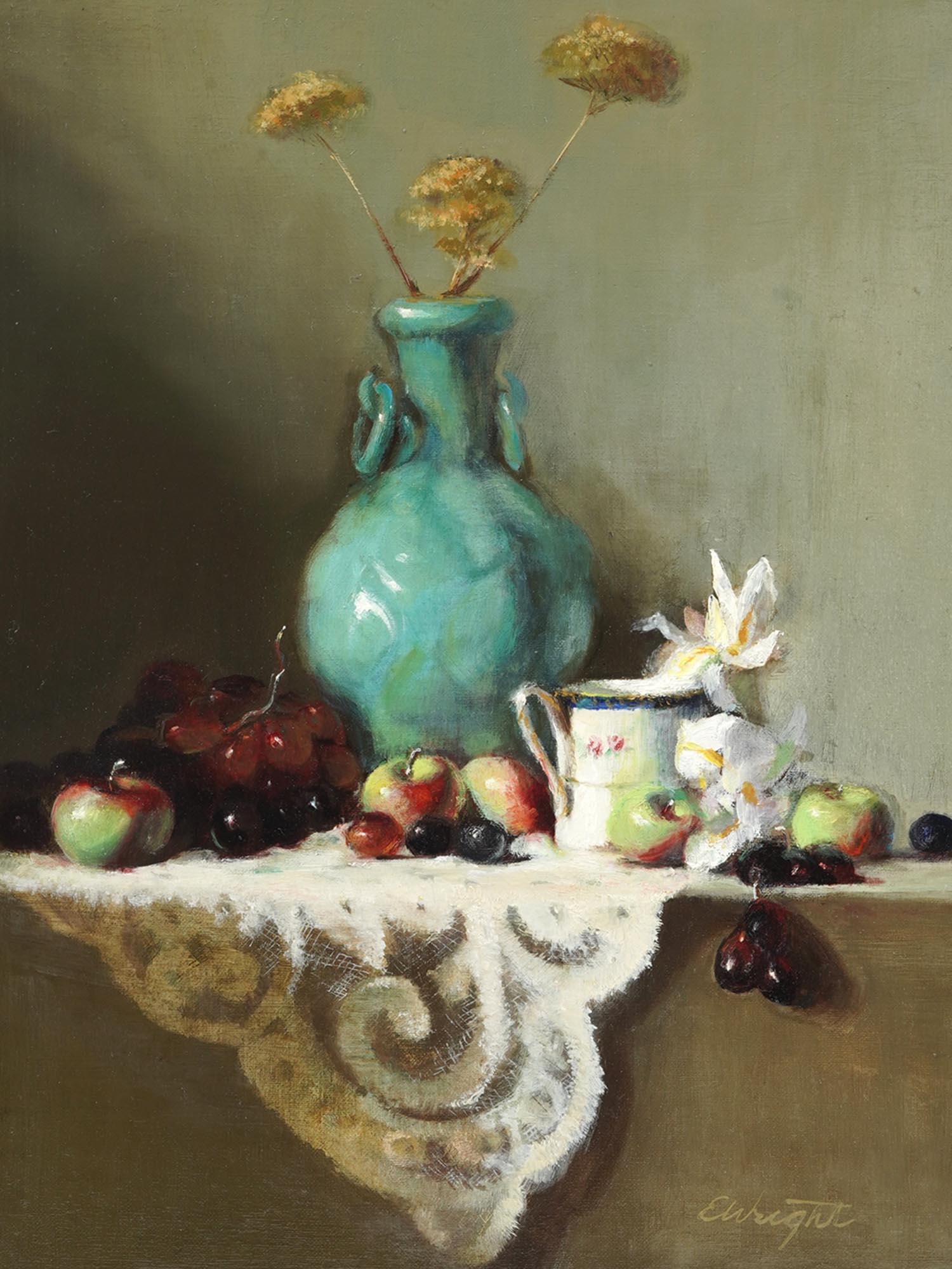 AMERICAN STILL LIFE OIL PAINTING BY EIKO WRIGHT PIC-1