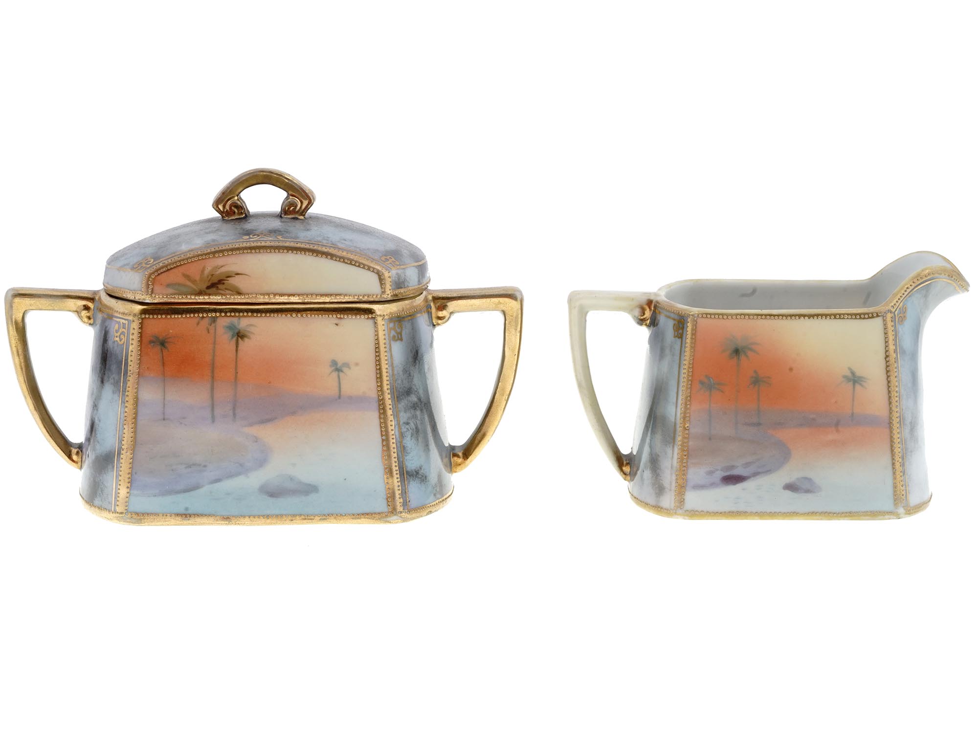 MIDCENT JAPANESE PORCELAIN CREAMER AND SUGAR BOWL PIC-2