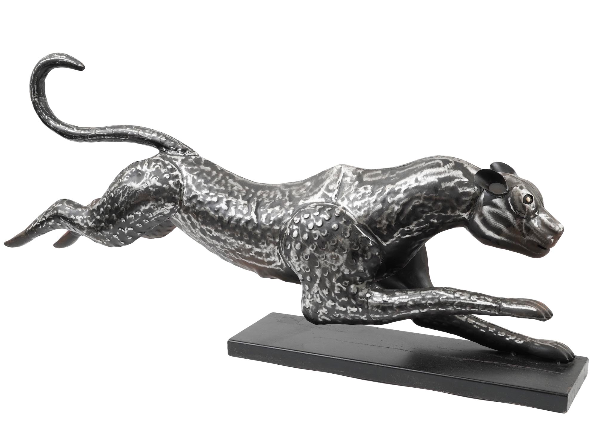 ARTISTIC CUSTOM MADE METAL SCULPTURE OF CHEETAH PIC-1