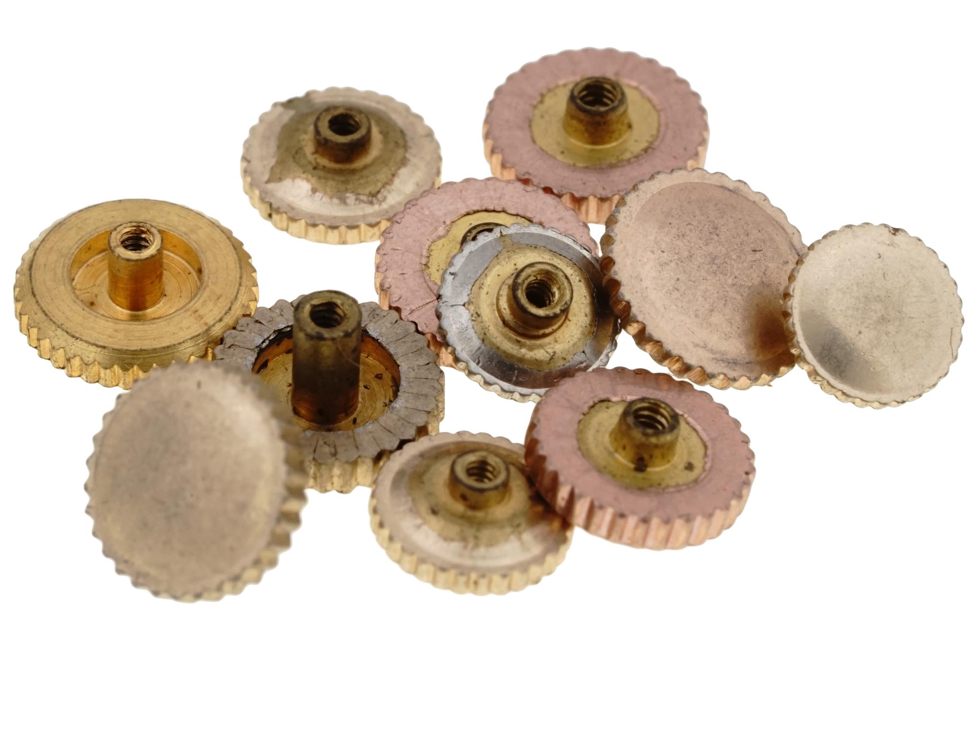 ANTIQUE WATCH GEARS IN COVERED GLASS TEST TUBES PIC-4