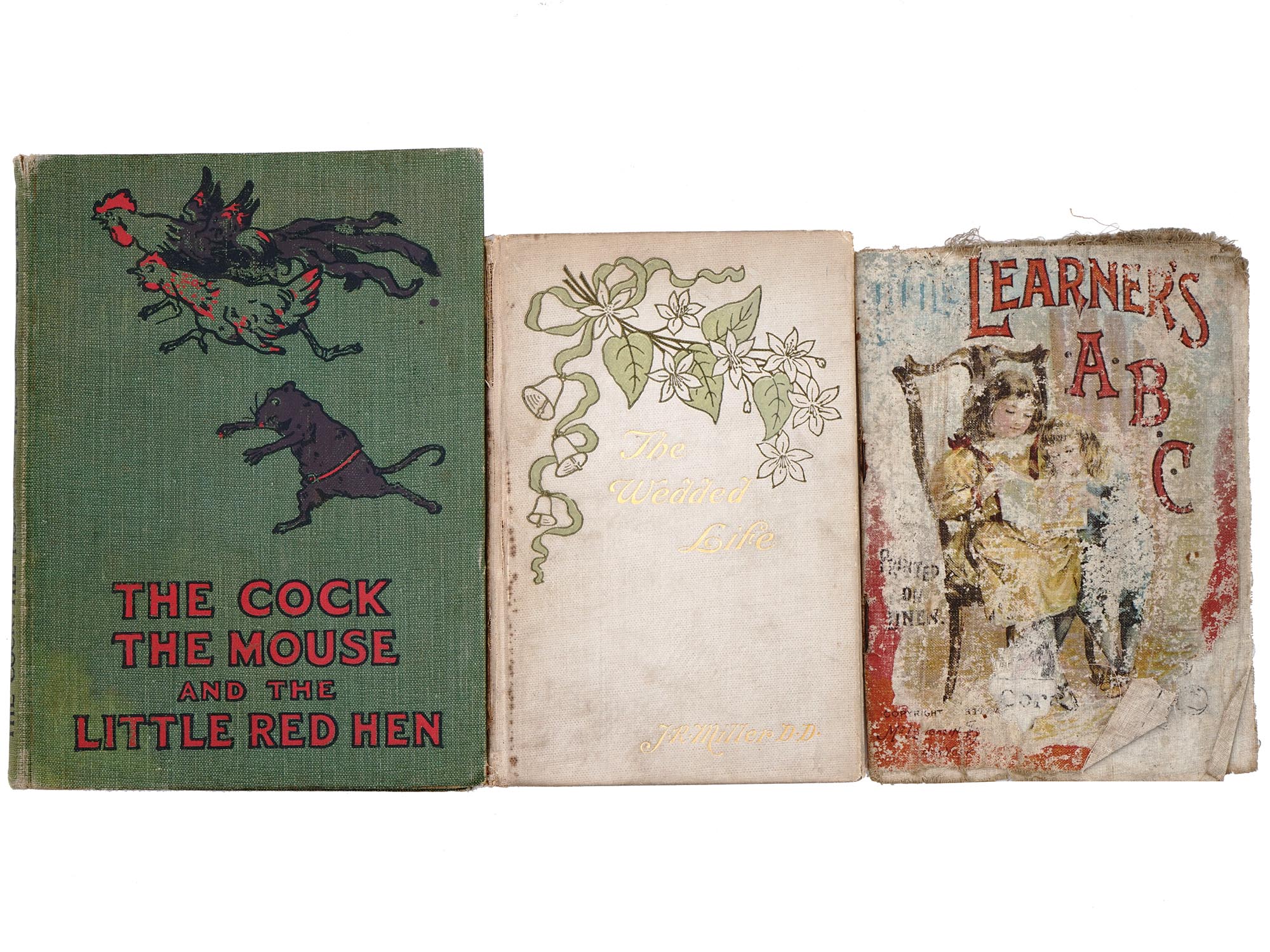 ANTIQUE ILLUSTRATED CHILDRENS BOOKS AND LINEN ABC PIC-0