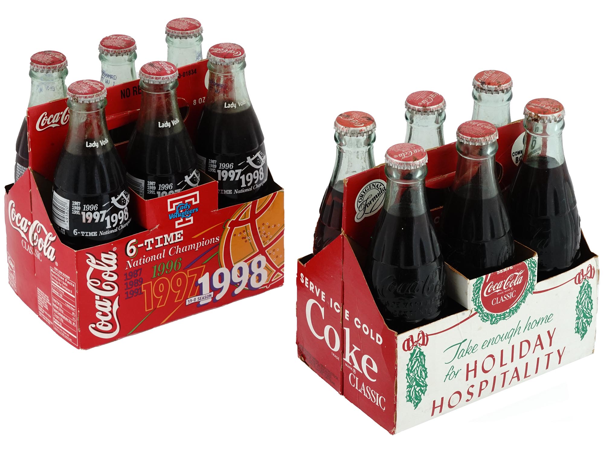 1990S UNOPENED COMMEMORATIVE COCA COLA SIX PACKS PIC-0