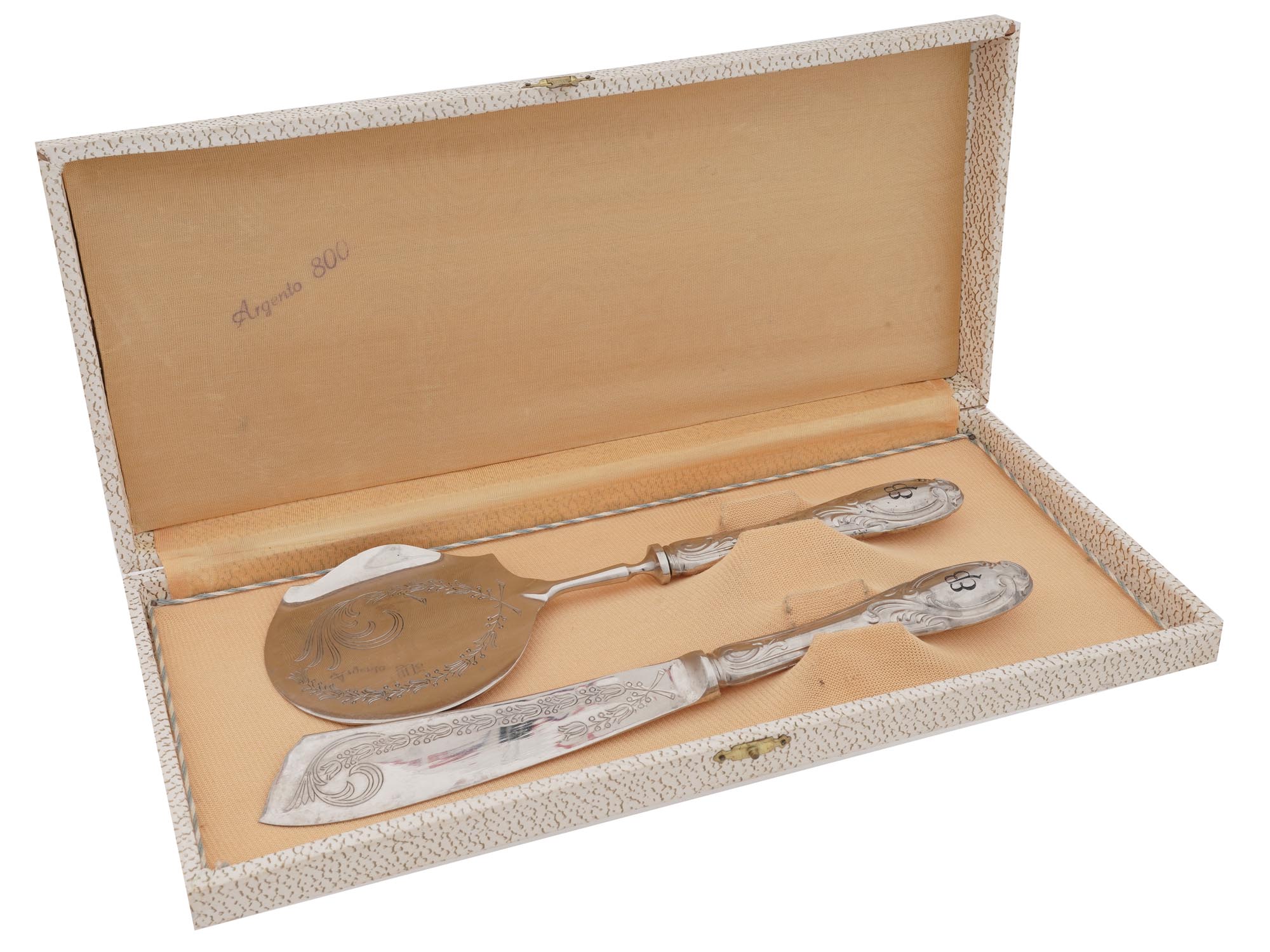 NAZI GERMAN SILVER EVA BRAUN SERVING TOOL SET PIC-0