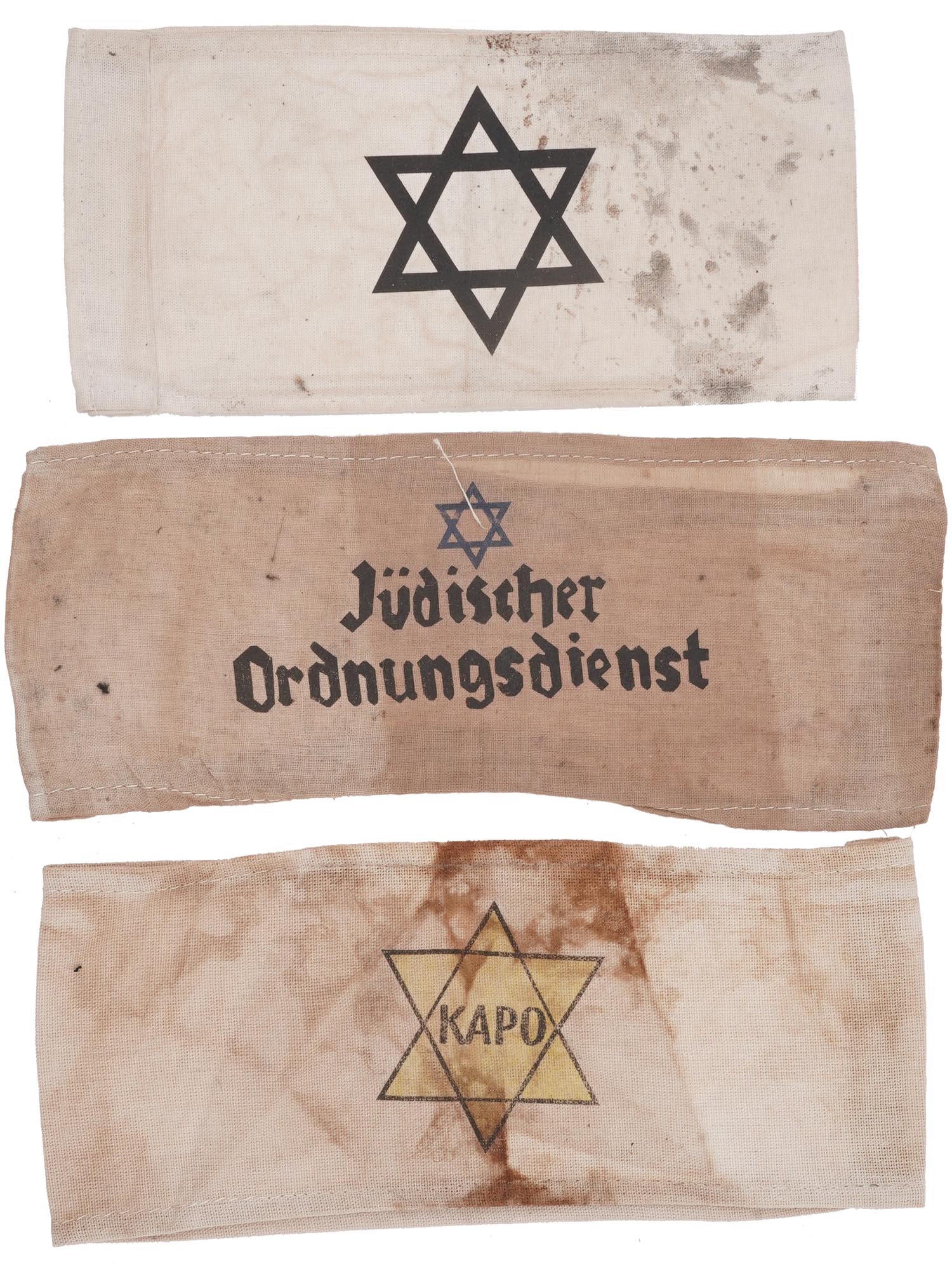 WWII HOLOCAUST CONCENTRATION CAMP ARMBANDS, 3 PCS PIC-0