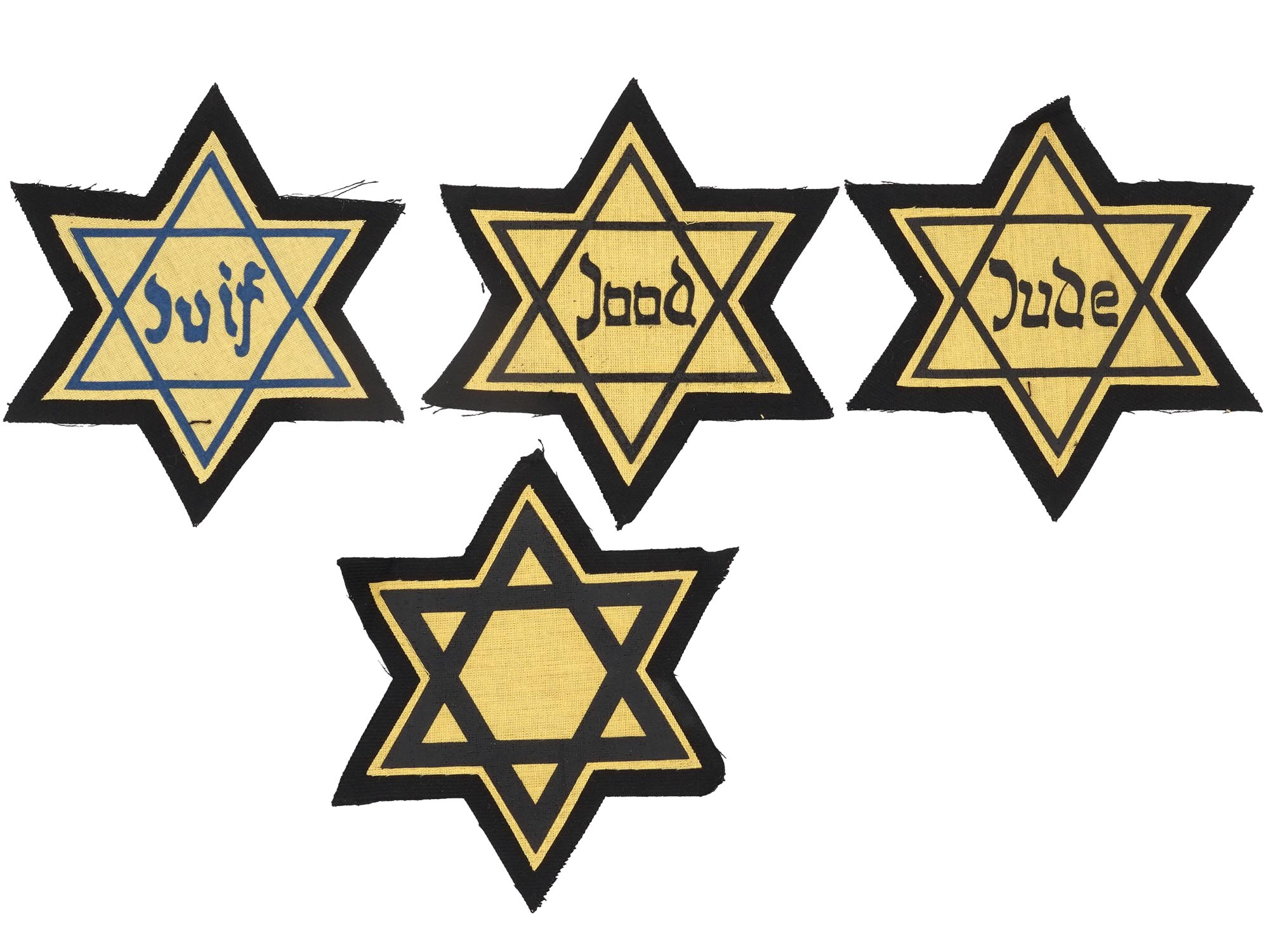 WWII HOLOCAUST JEWISH MAGEN DAVID ARMBANDS, 4 PCS PIC-0