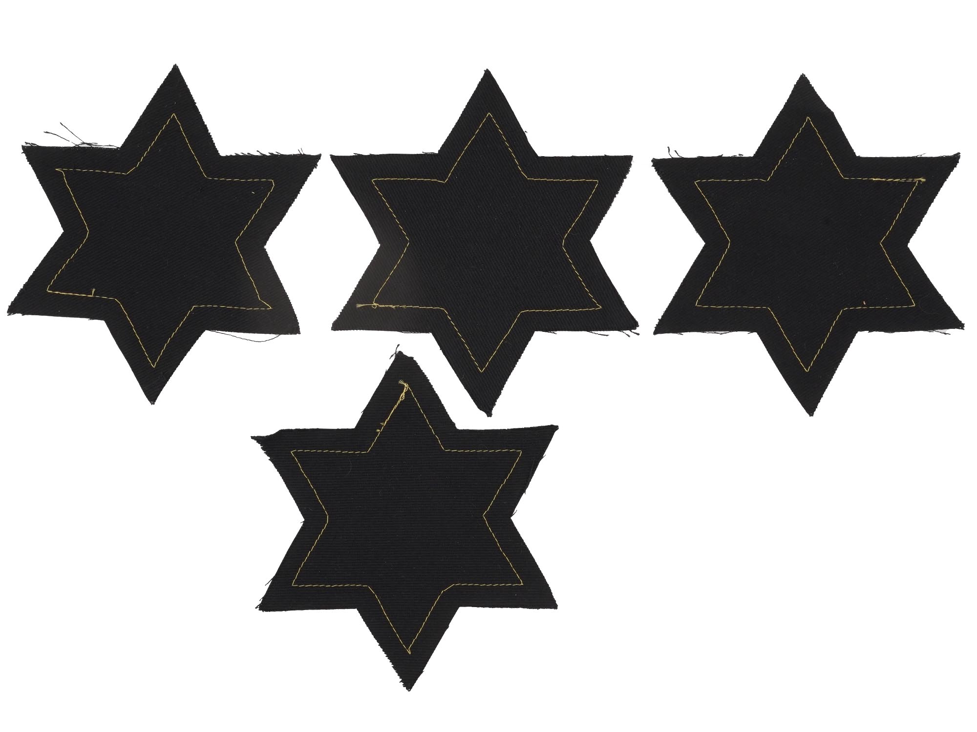 WWII HOLOCAUST JEWISH MAGEN DAVID ARMBANDS, 4 PCS PIC-1