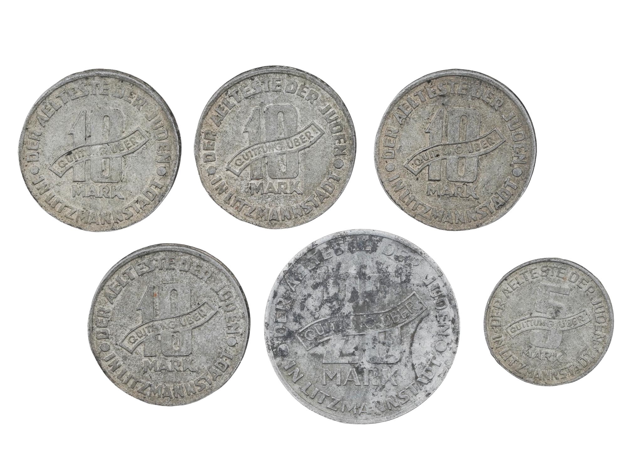 WWII HOLOCAUST LITZMANNSTADT JEWISH GHETTO COINS PIC-0