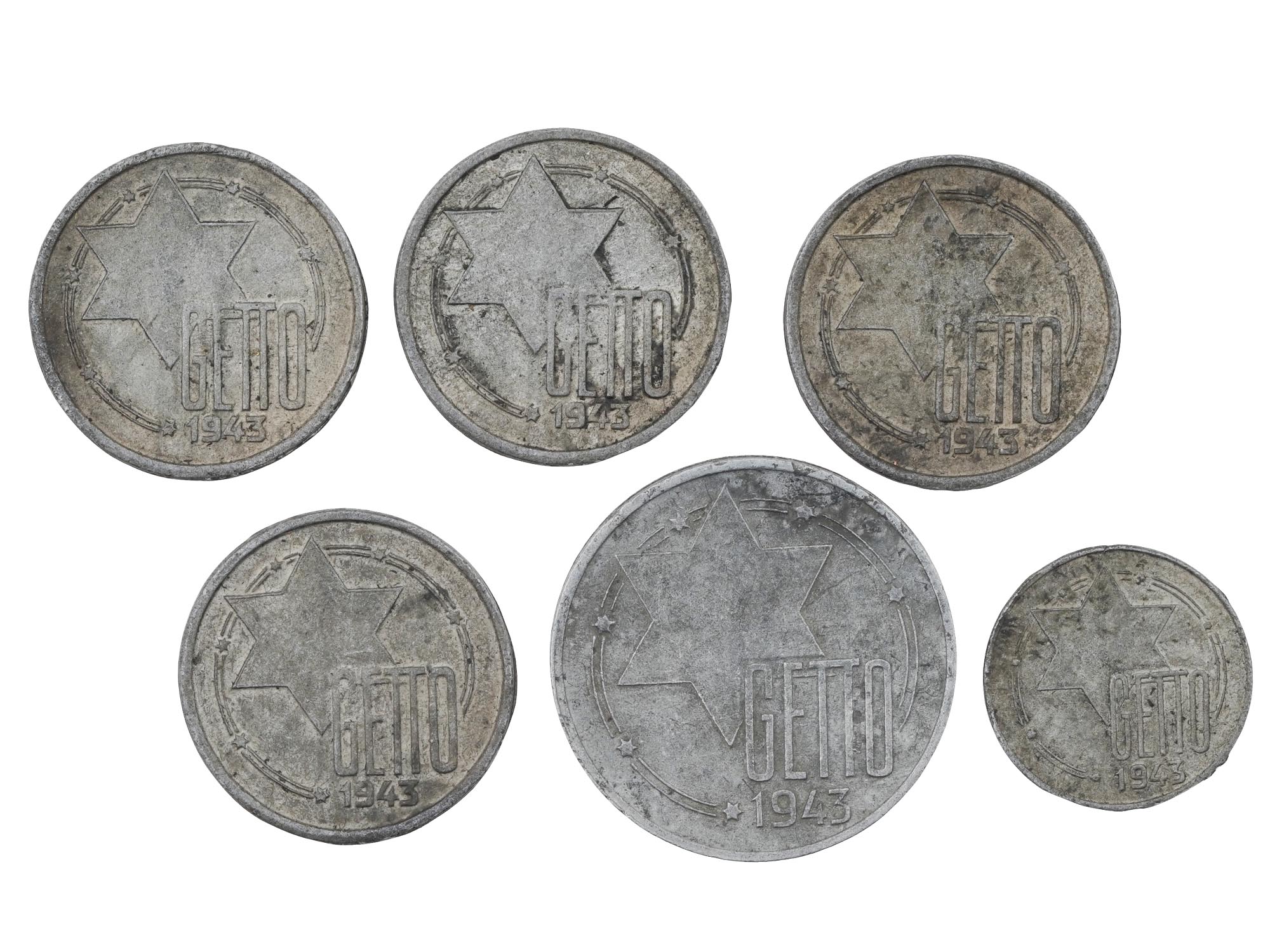 WWII HOLOCAUST LITZMANNSTADT JEWISH GHETTO COINS PIC-1