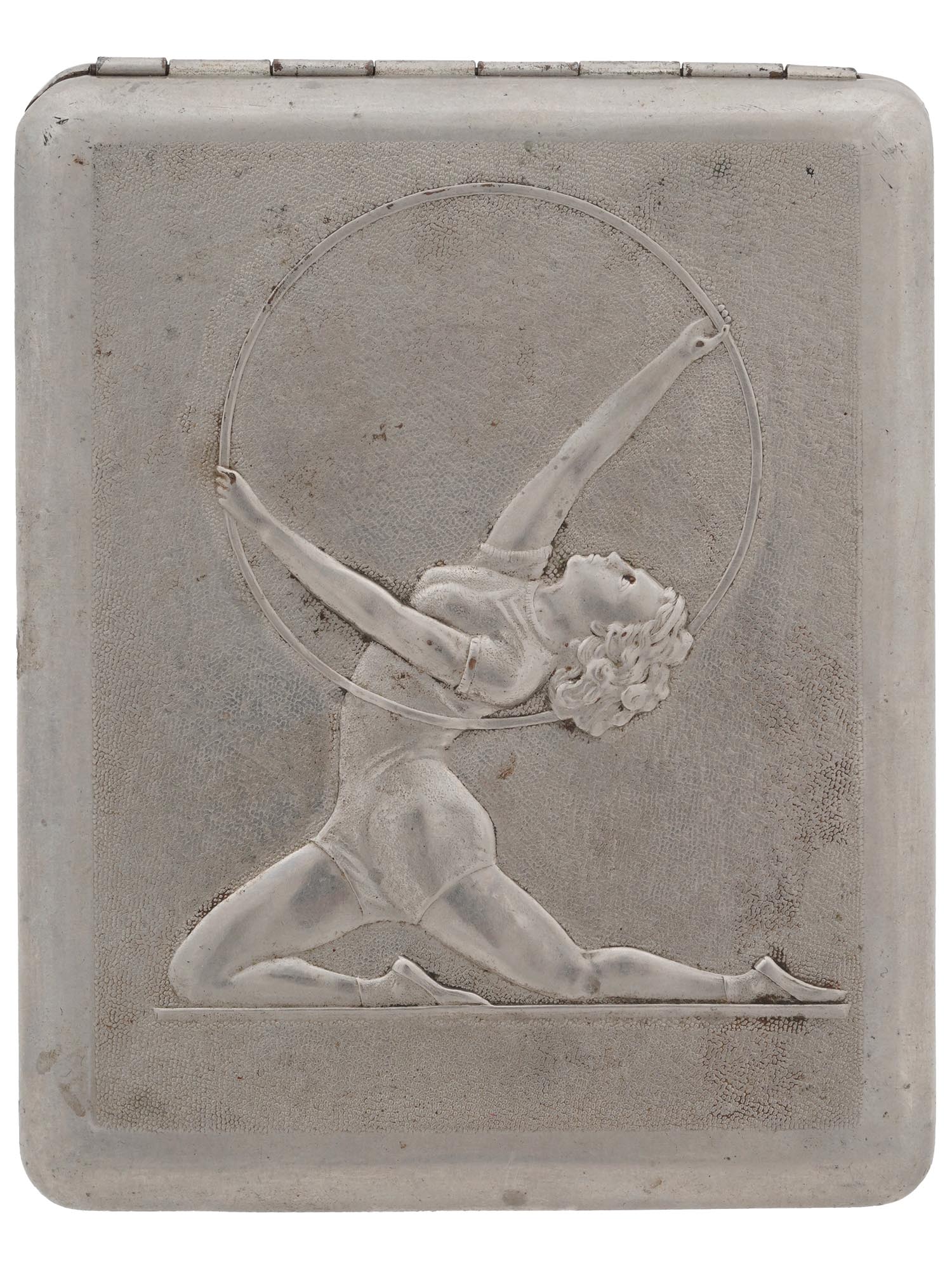 RUSSIAN SOVIET ERA CIGARETTE CASE WITH GYMNAST PIC-4