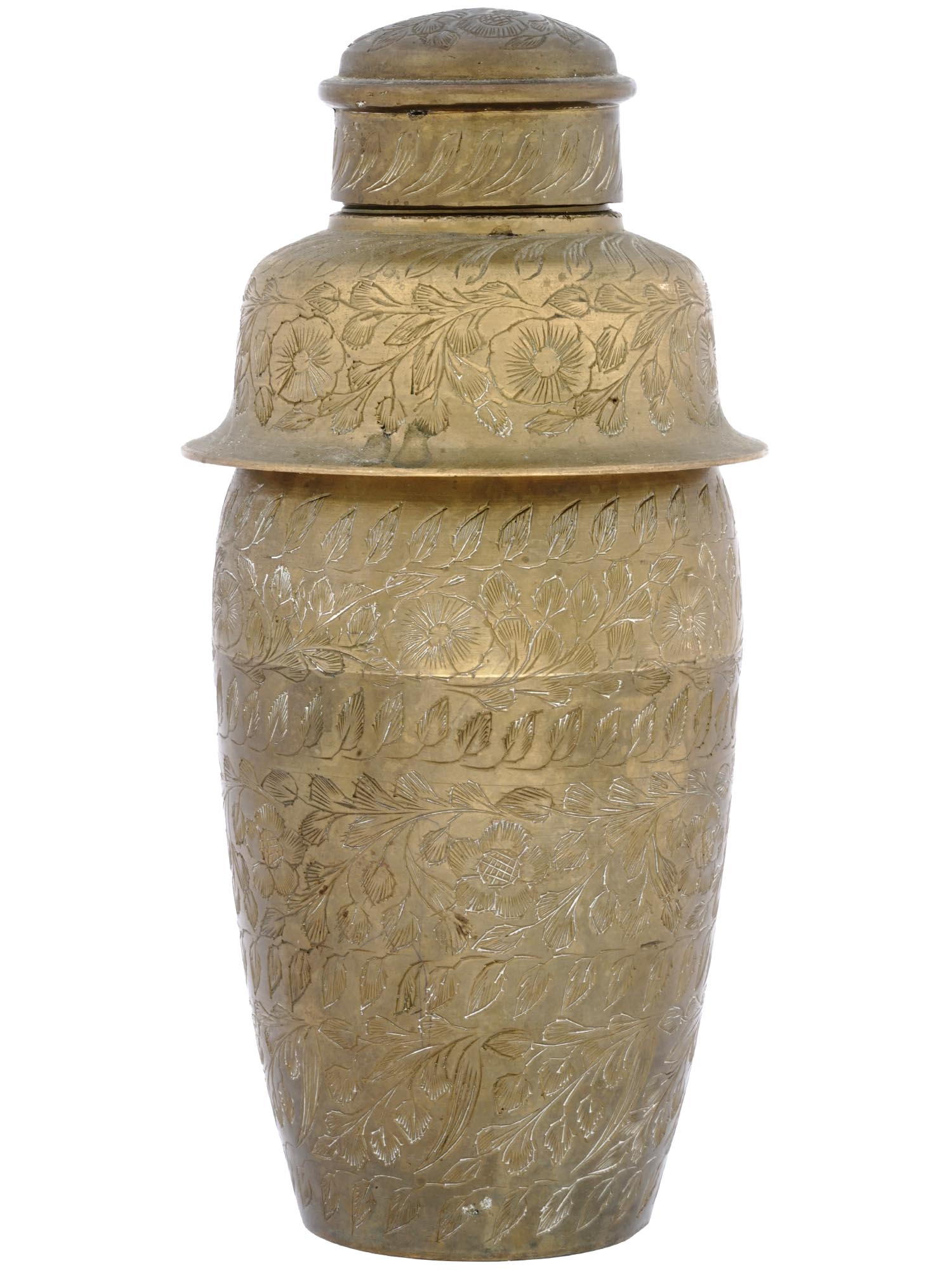 INDIAN HAND MADE AND ETCHED BRASS COCKTAIL SHAKER PIC-2