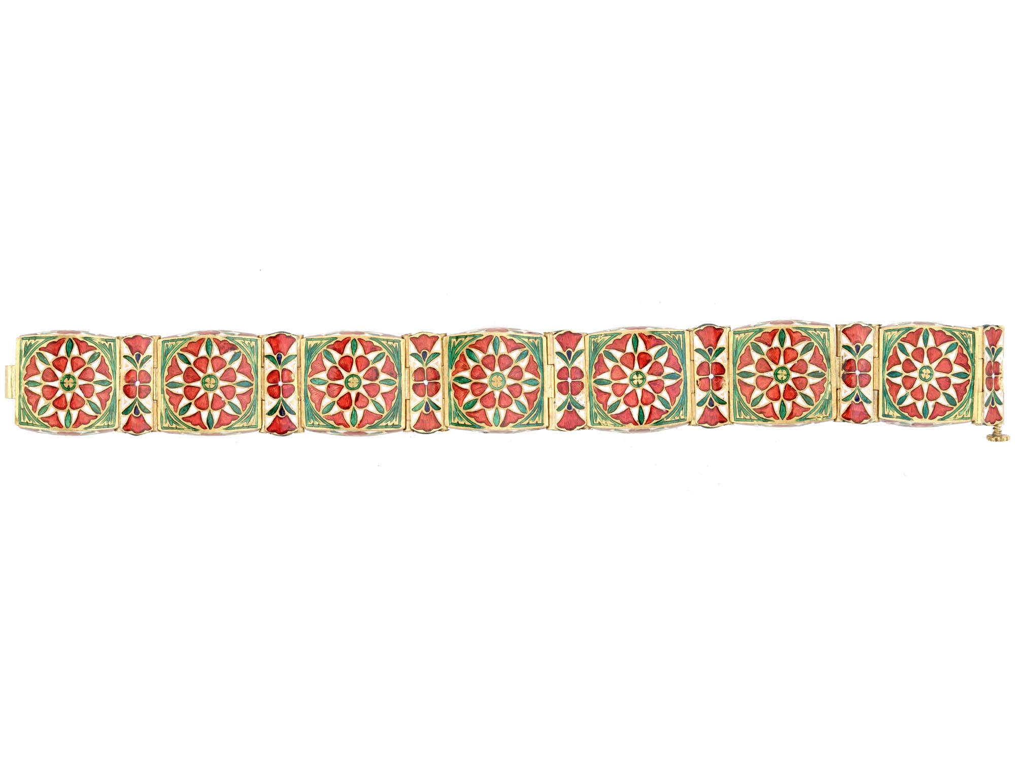 ANTIQUE JAIPUR INDIAN 20K GOLD DIAMONDS BRACELET PIC-4