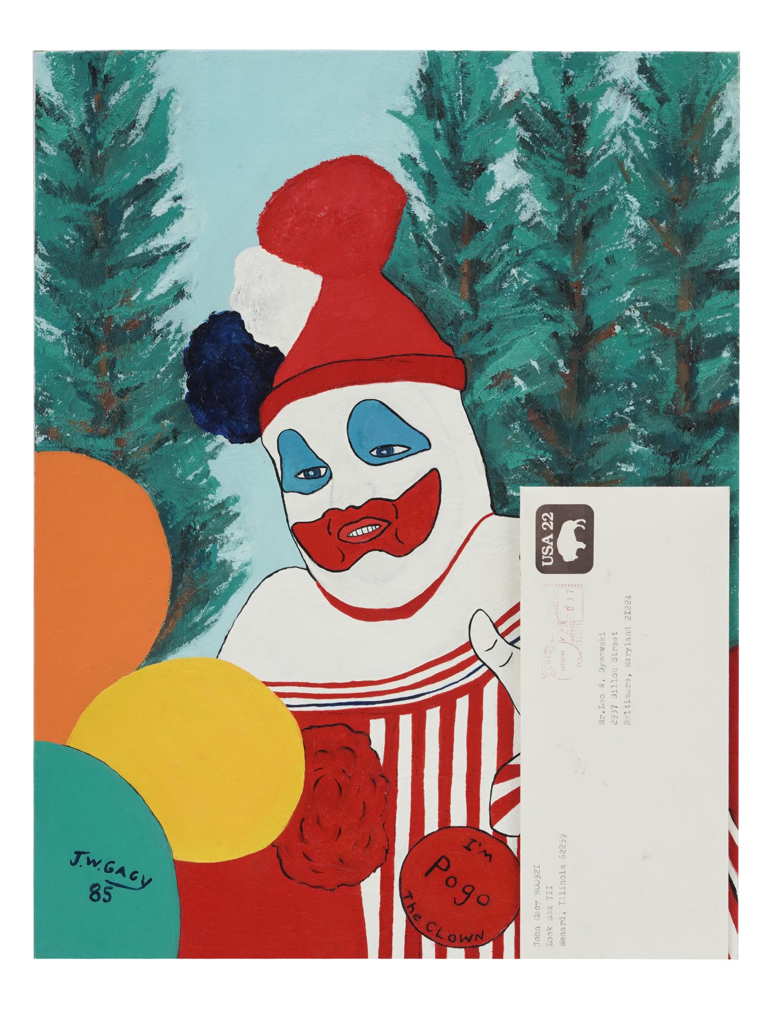 JOHN WAYNE GACY AMERICAN POGO THE CLOWN PAINTING PIC-0