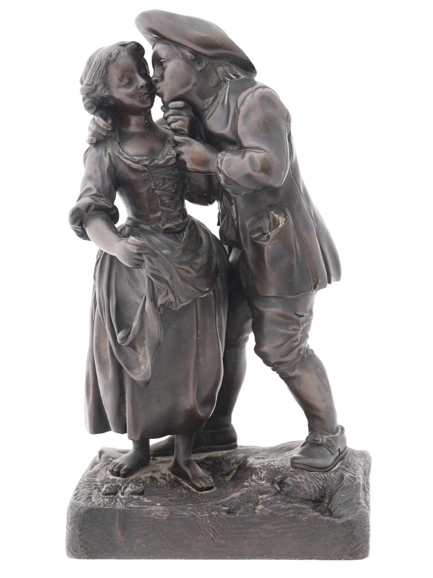 FRENCH BRONZE FIGURE OF LOVERS BY CHARLES LEBLANC PIC-1