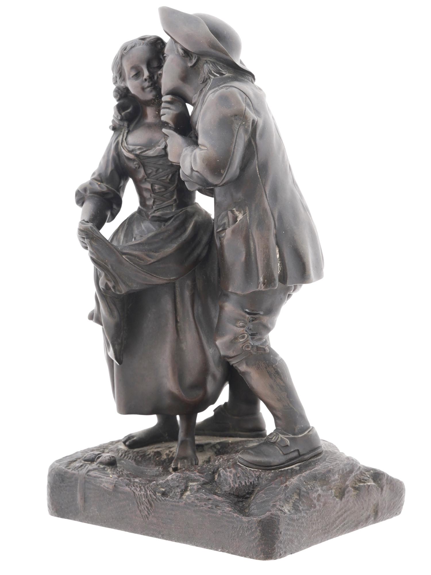 FRENCH BRONZE FIGURE OF LOVERS BY CHARLES LEBLANC PIC-2