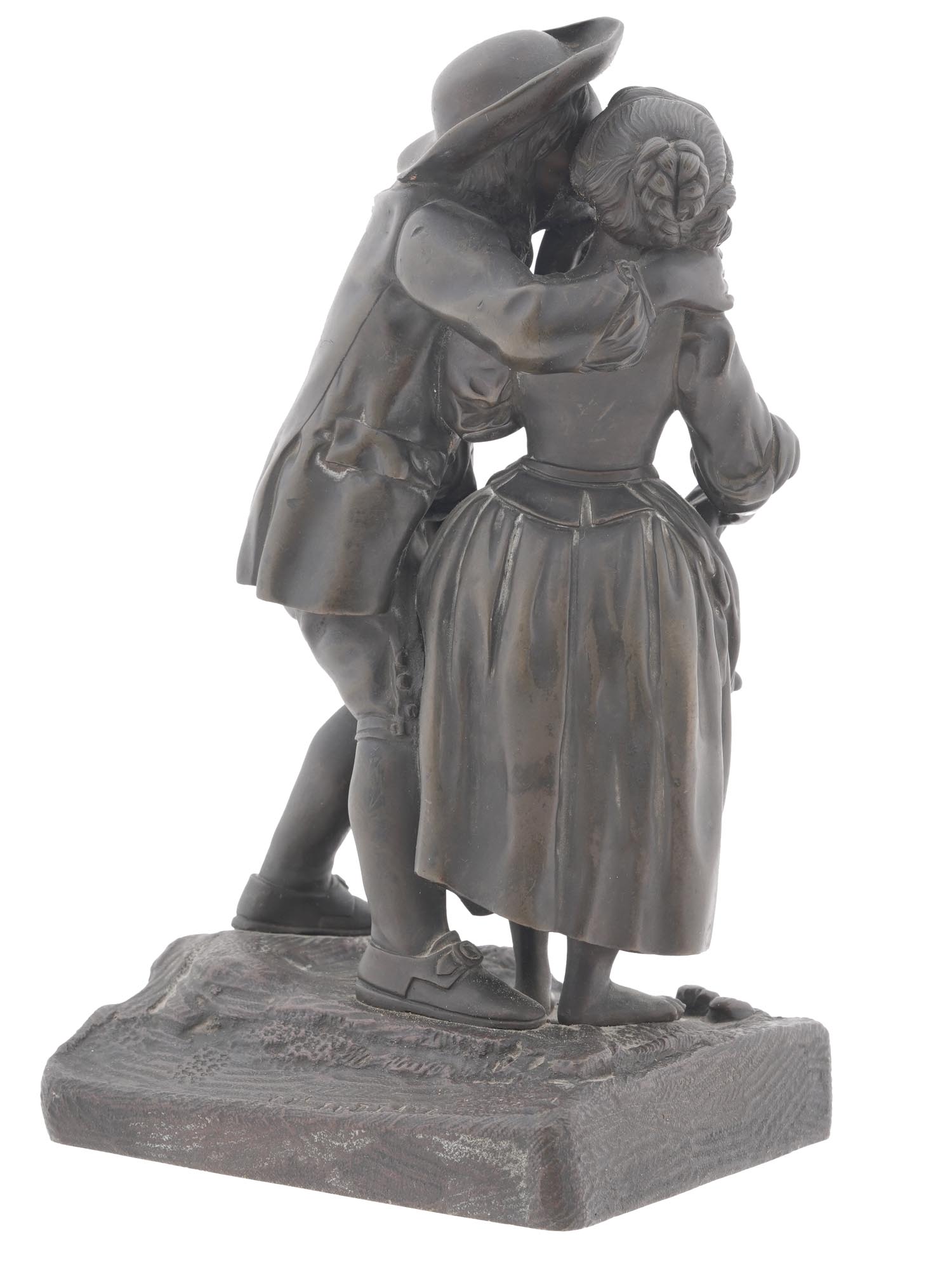 FRENCH BRONZE FIGURE OF LOVERS BY CHARLES LEBLANC PIC-4