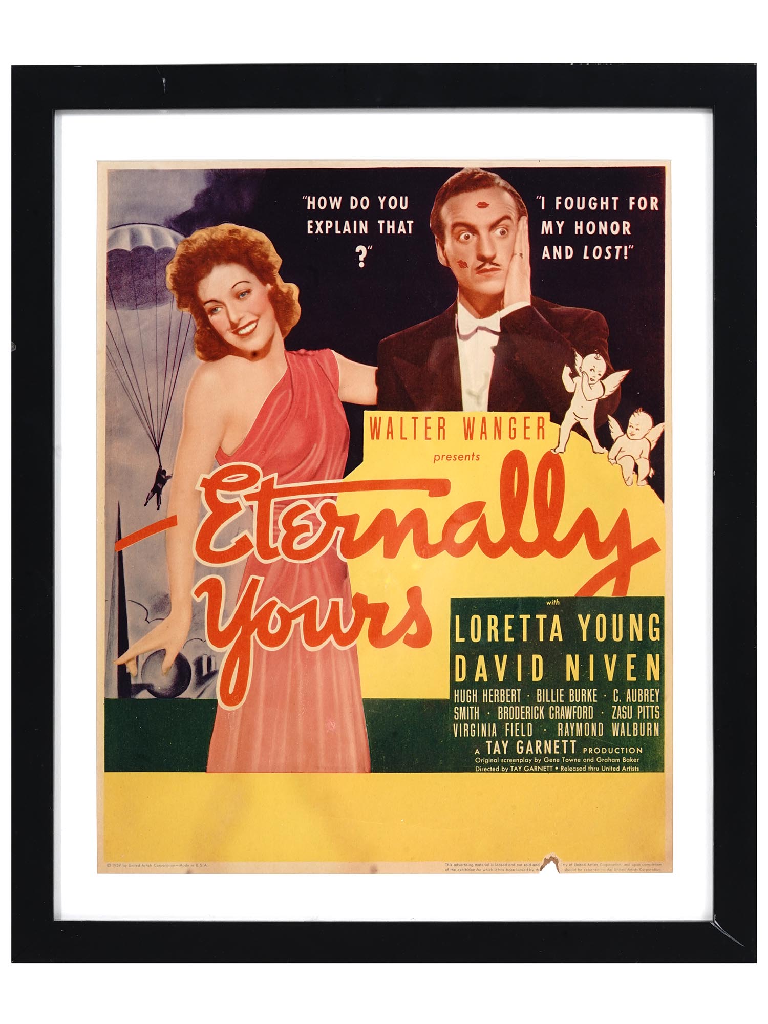 1939 AMERICAN ETERNALLY YOURS COLOR MOVIE POSTER