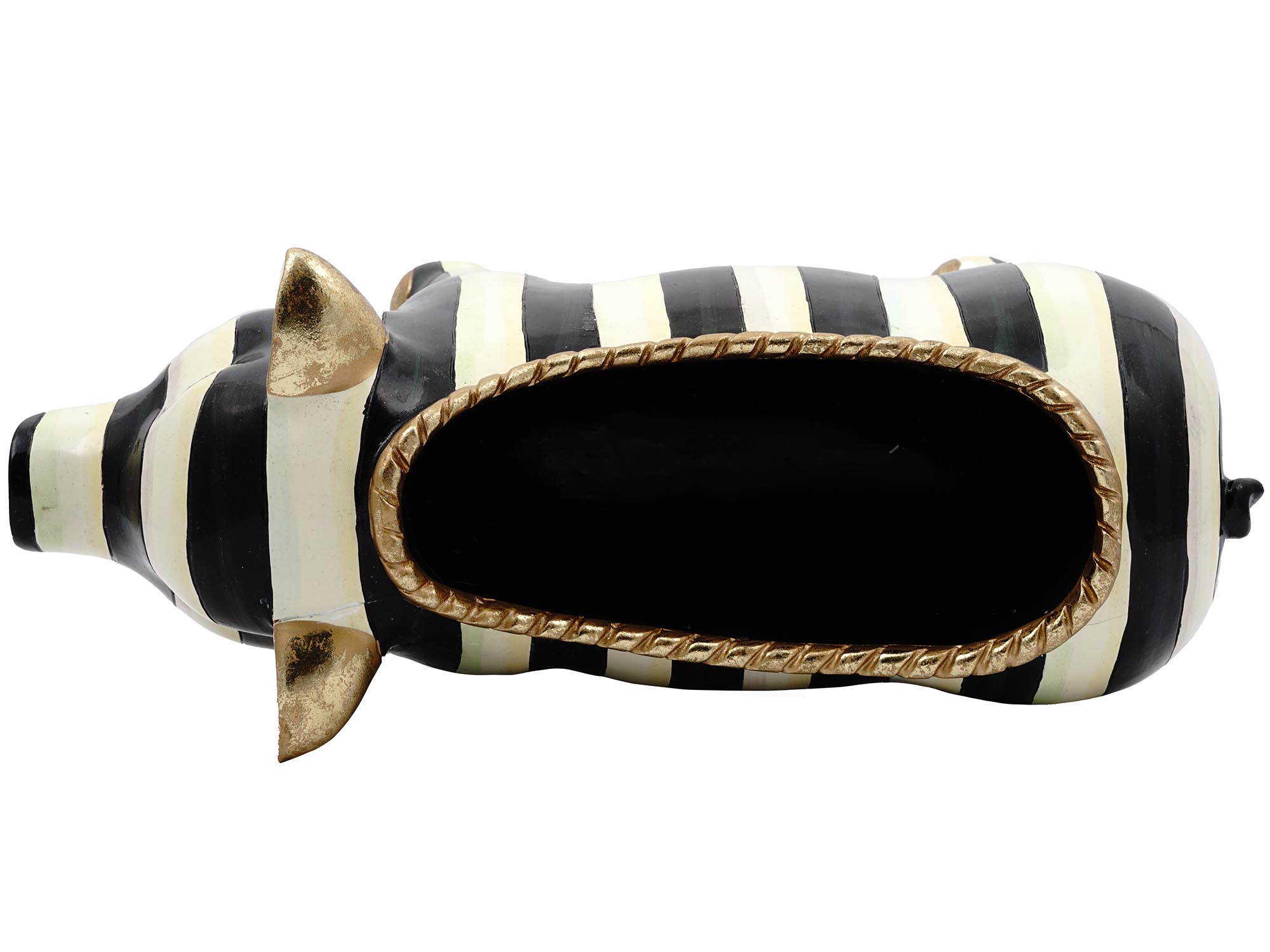 MACKENZIE-CHILDS COURTLY STRIPE RESIN PIG PLANTER PIC-5