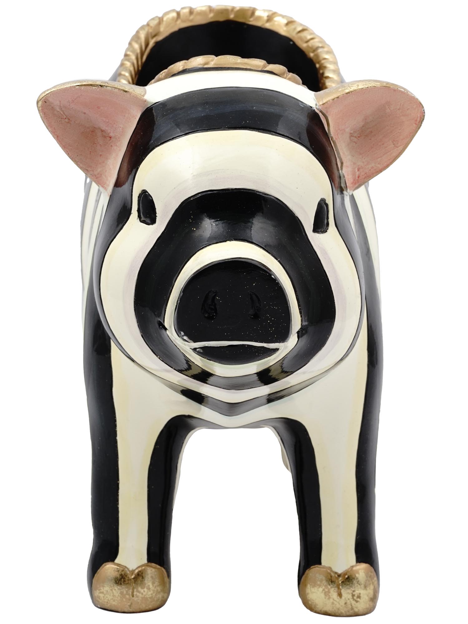 MACKENZIE-CHILDS COURTLY STRIPE RESIN PIG PLANTER PIC-3