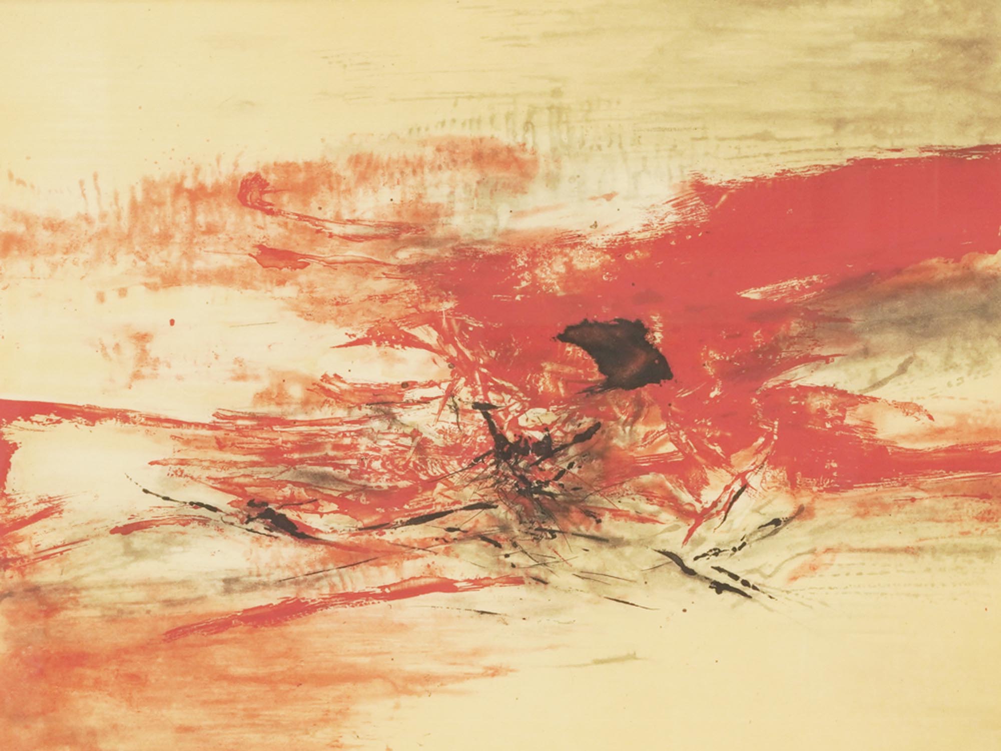 ABSTRACT CHINESE ETCHING AQUATINT BY WOU KI ZAO PIC-1