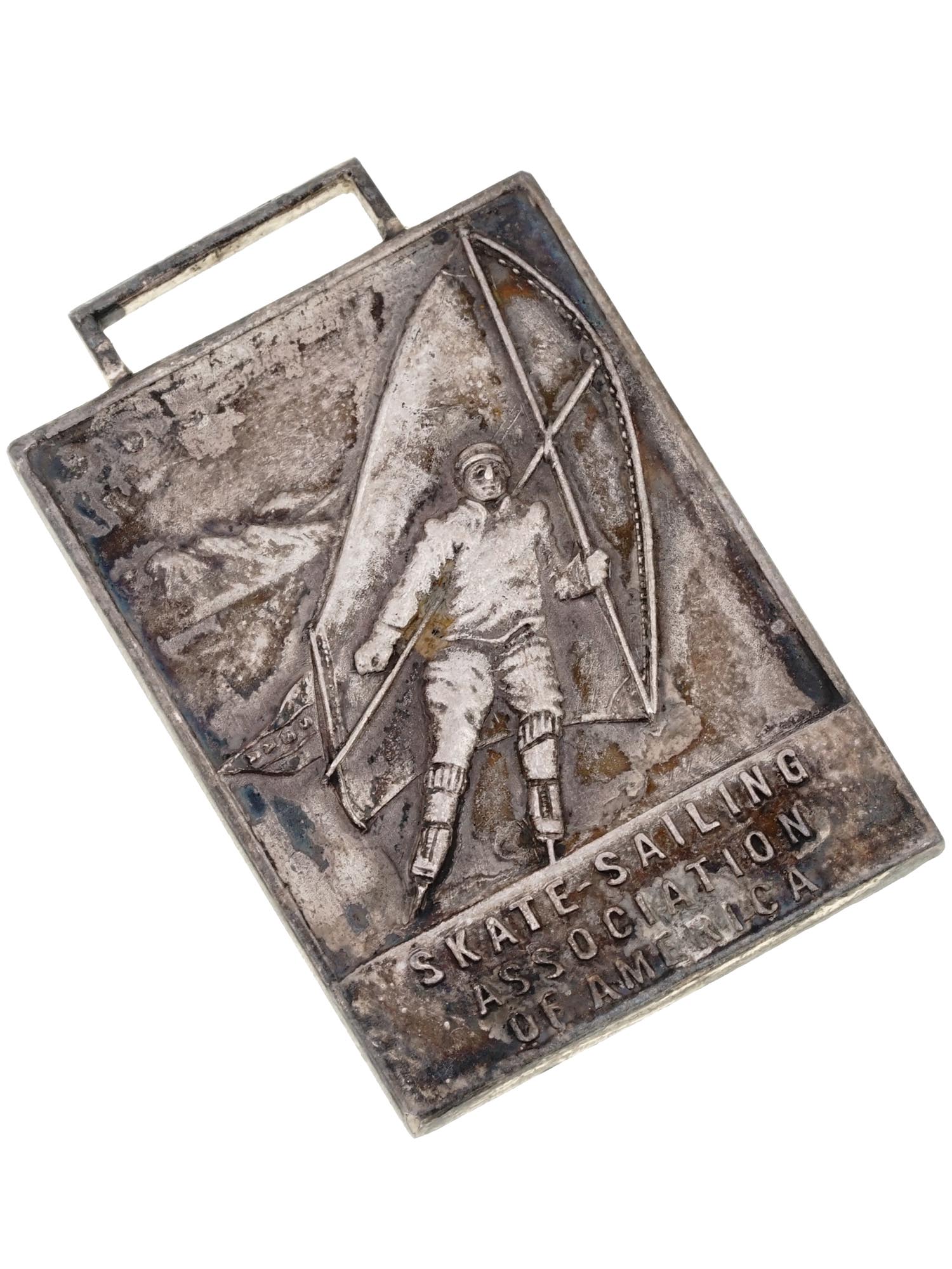 1929 AMERICAN SKATE SPORTS MEDAL, STERLING SILVER PIC-