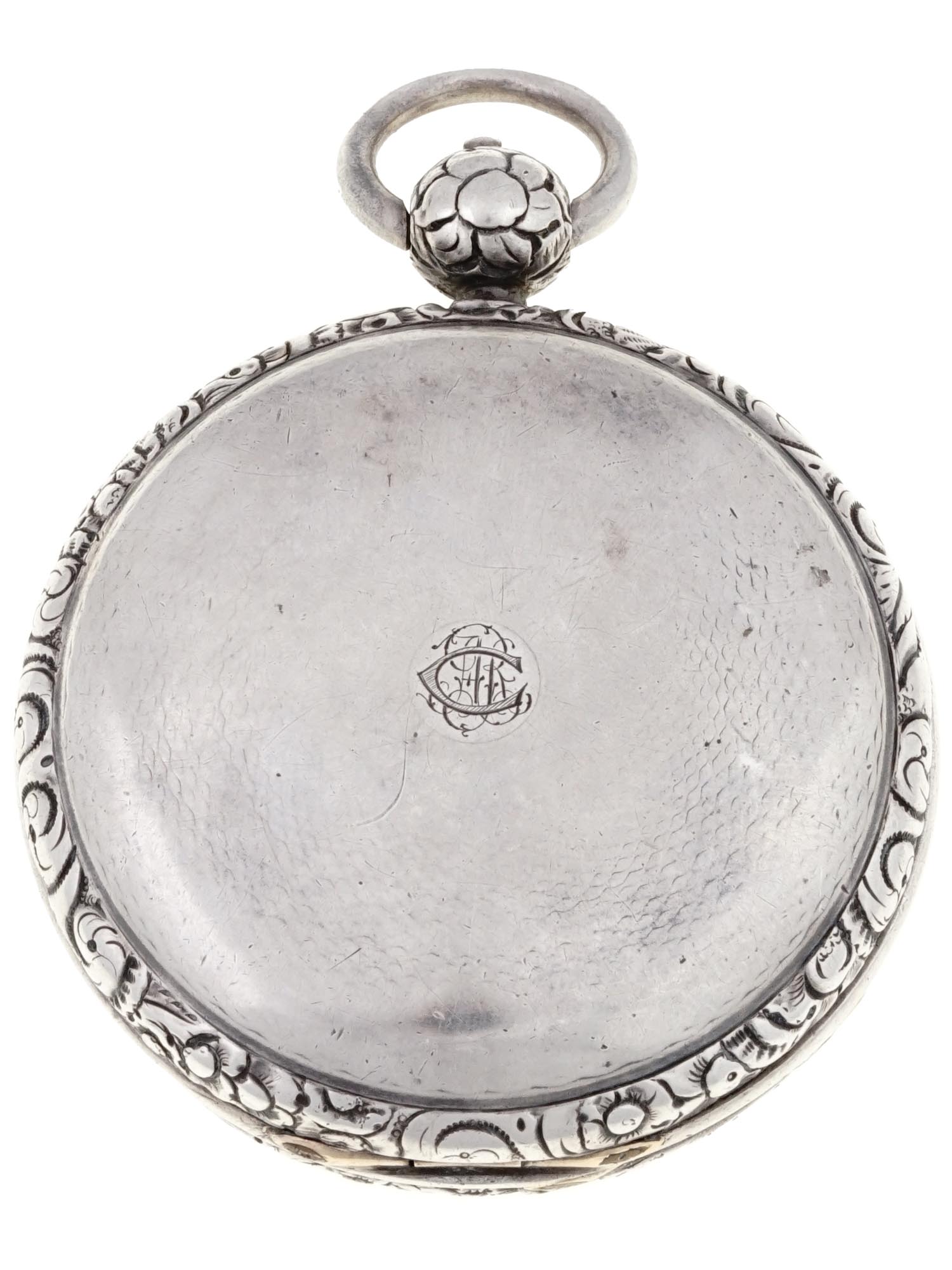 ANTIQUE ENGLISH SILVER DOUBLE HUNTER POCKET WATCH PIC-1