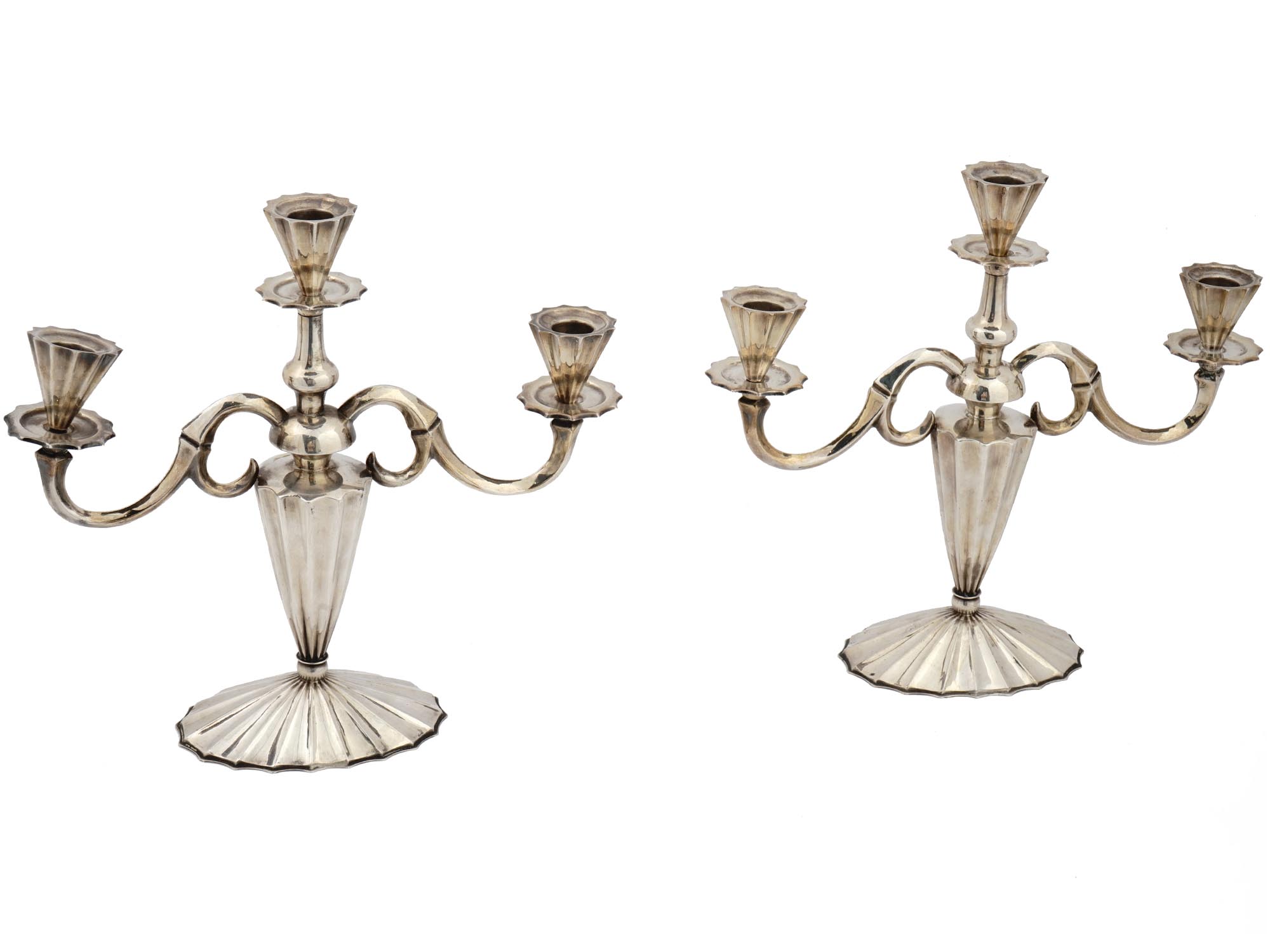 GEORG JENSEN DENMARK STERLING SILVER CANDELABRA PIC-0