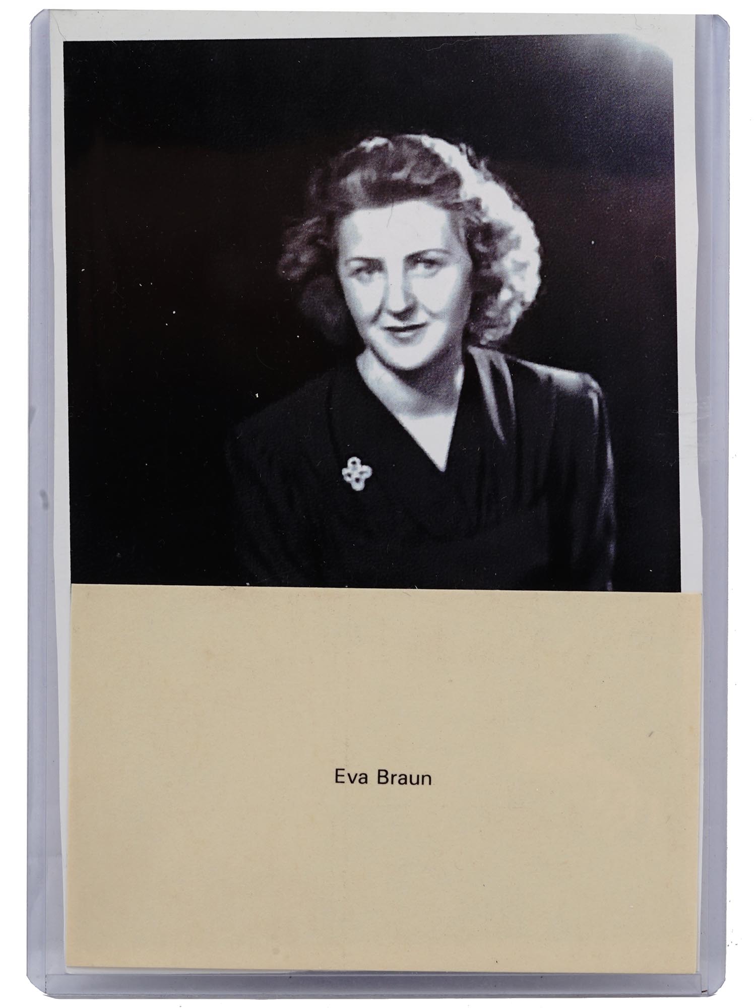 WWII GERMAN PHOTOGRAPH AND CALLING CARD EVA BRAUN PIC-0