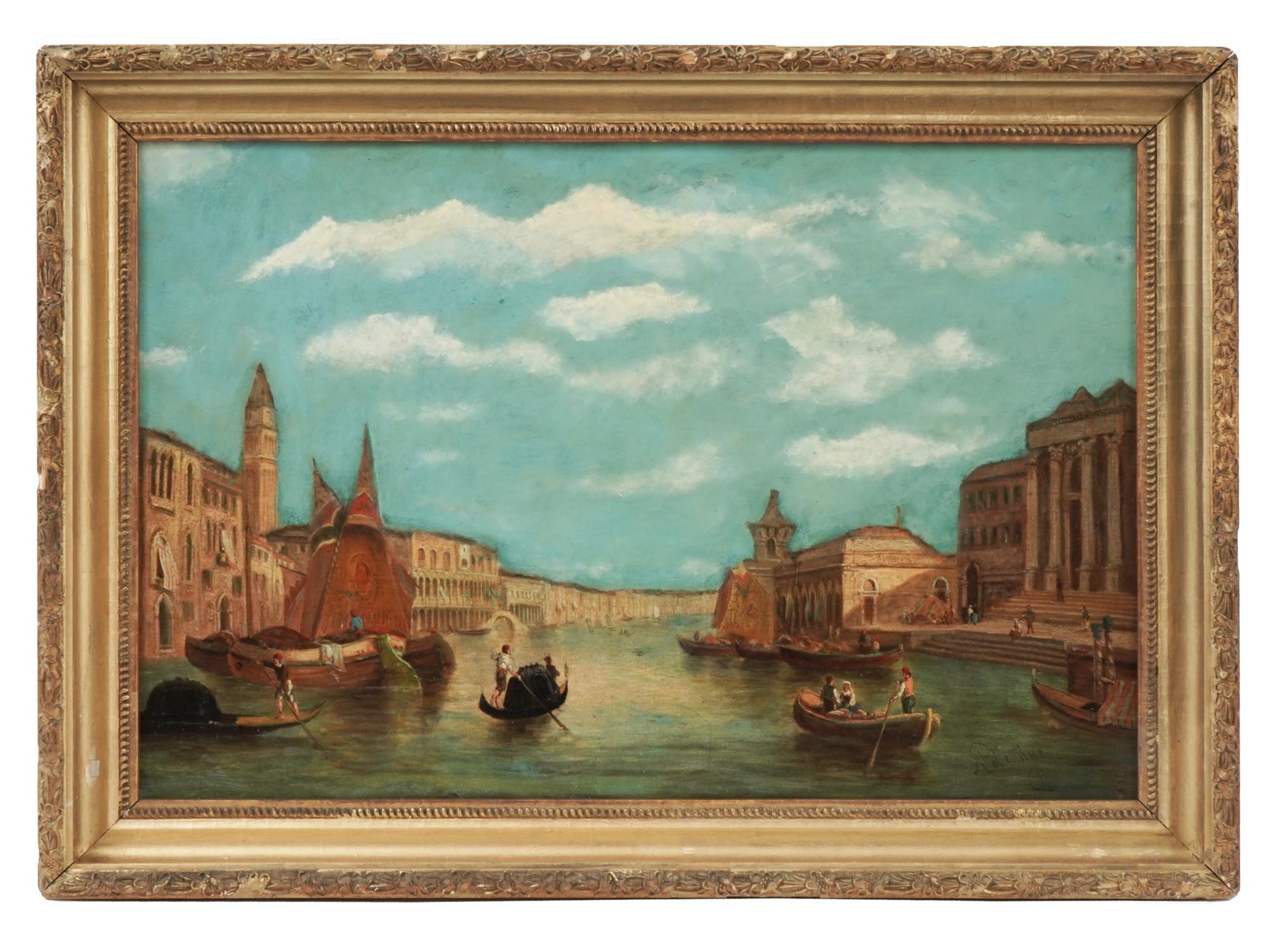 BRITISH VENICE OIL PAINTING BY ALFRED POLLENTINE PIC-0