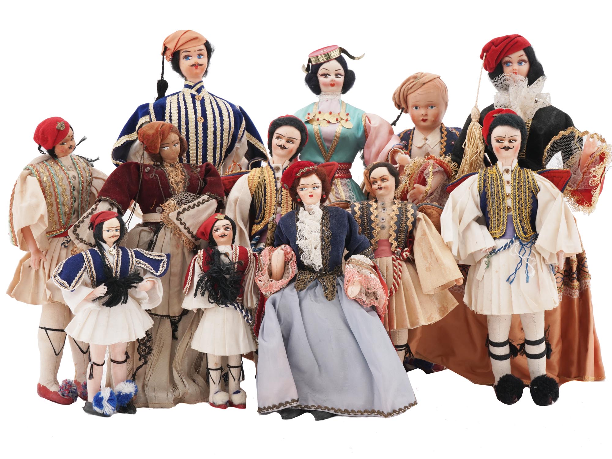 VINTAGE GREEK TRADITIONAL FEMALE AND MALE DOLLS PIC-0