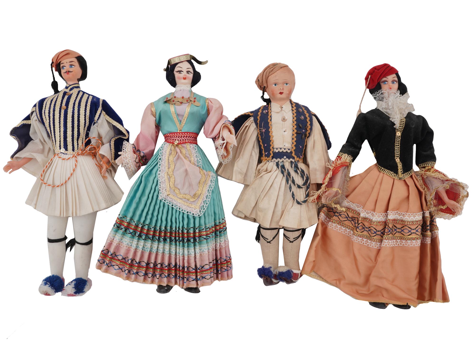 VINTAGE GREEK TRADITIONAL FEMALE AND MALE DOLLS PIC-1