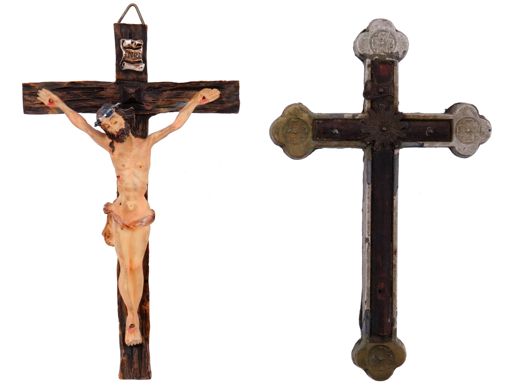 ANTIQUE AND VINTAGE CHRISTIAN CRUCIFIX CROSSES PIC-1